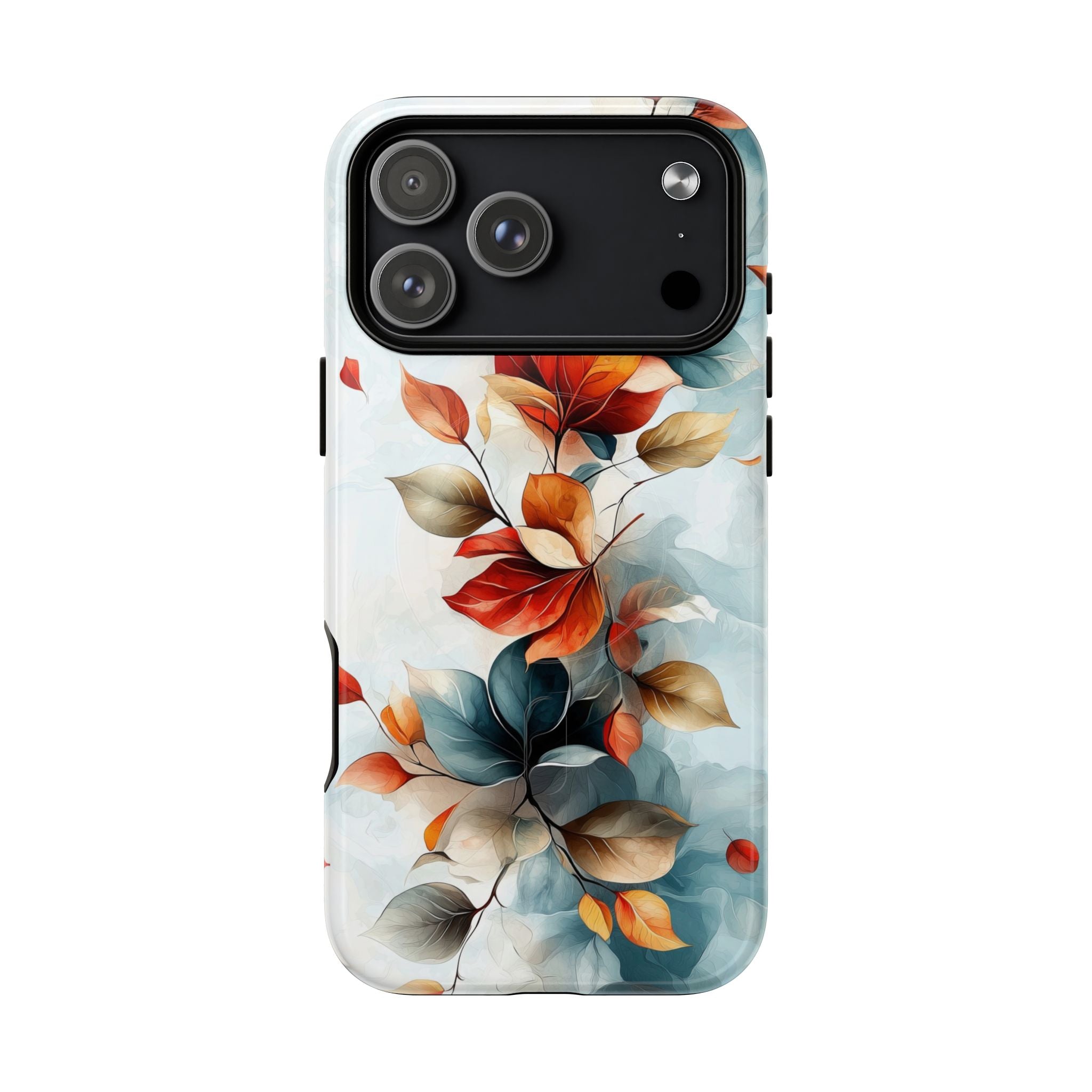 Custodia MagSafe resistente per iPhone con motivo floreale autunnali