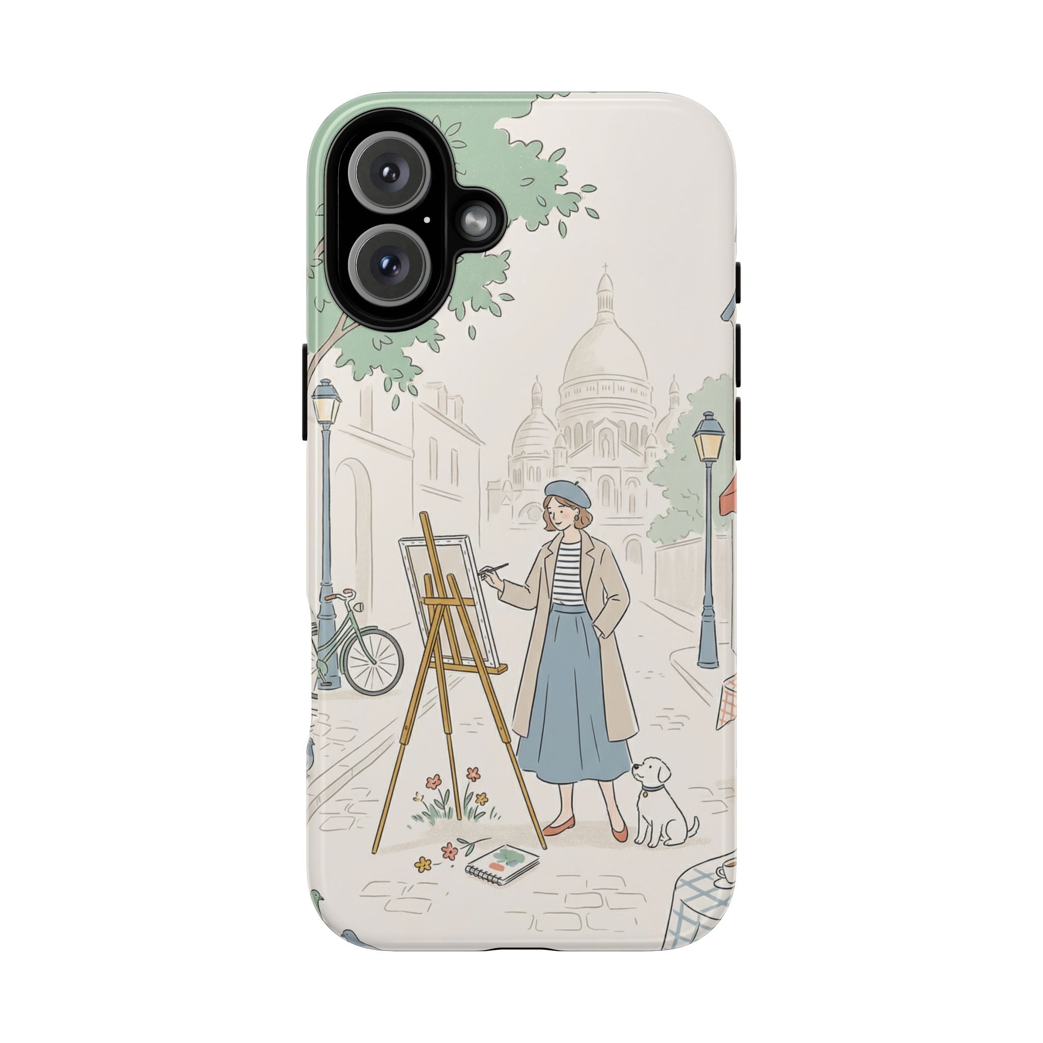 Artist in Paris iPhone Case | Vintage Painter Street Scene Protective Cover