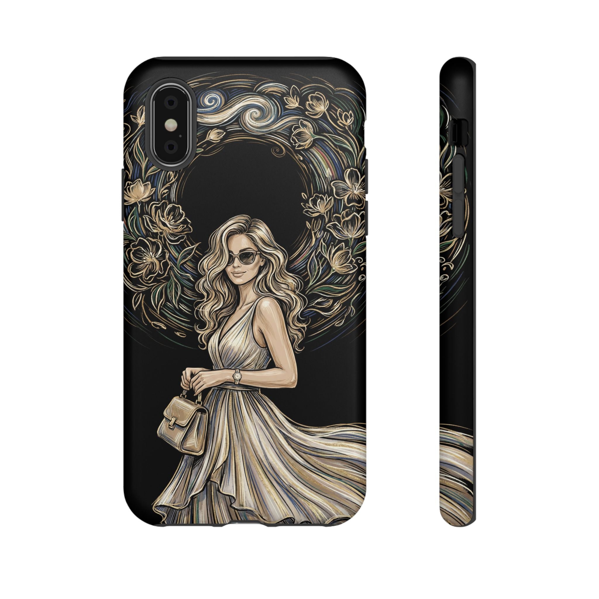 Stylish Woman Floral Wreath Tough iPhone Case