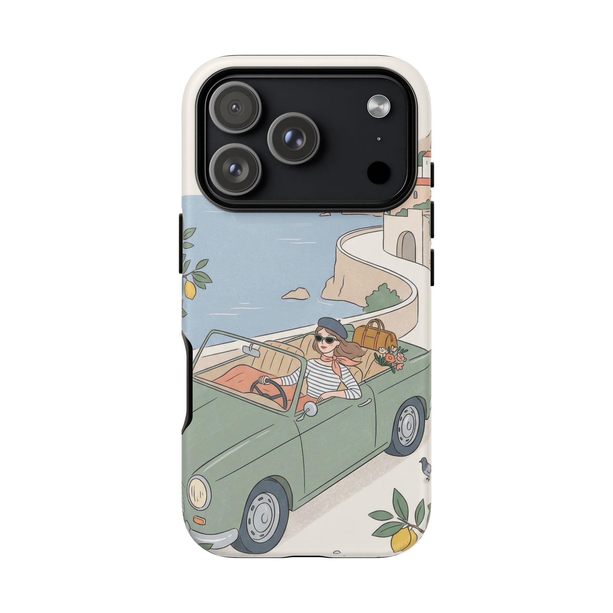 Retro Coastal Road Trip Design iPhone Case