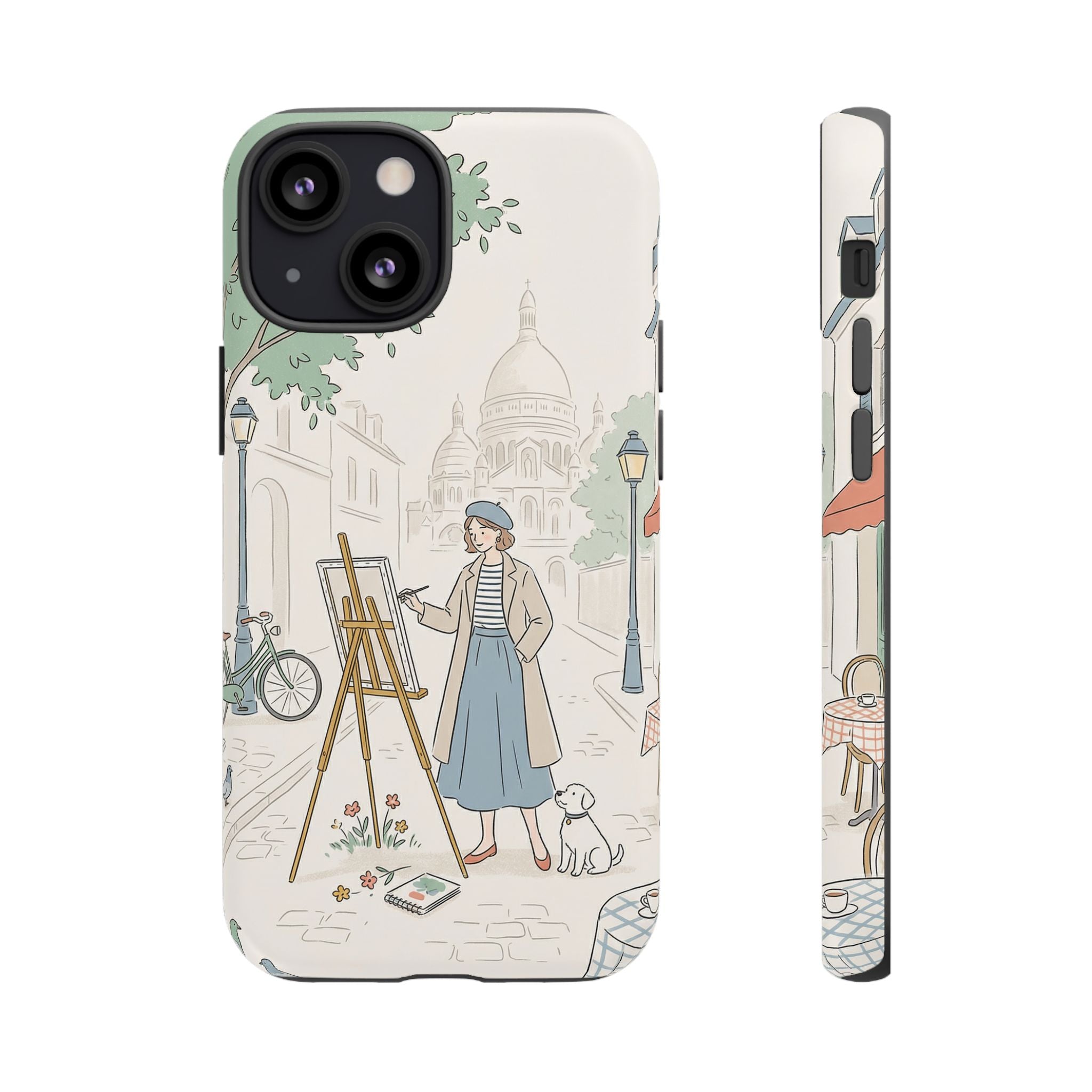 Artist in Paris iPhone Case | Vintage Painter Street Scene Protective Cover