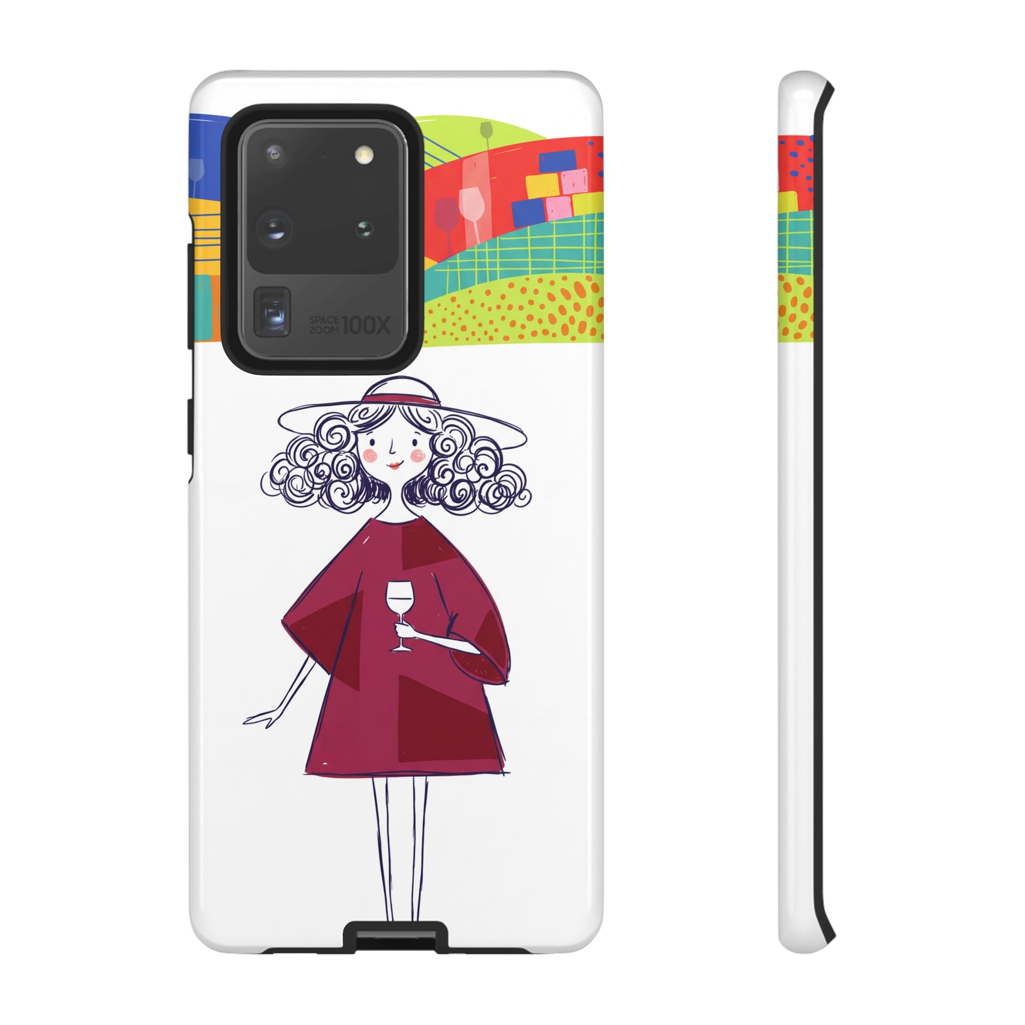 Colourful Artistic Wine Lady Samsung Galaxy Phone Case