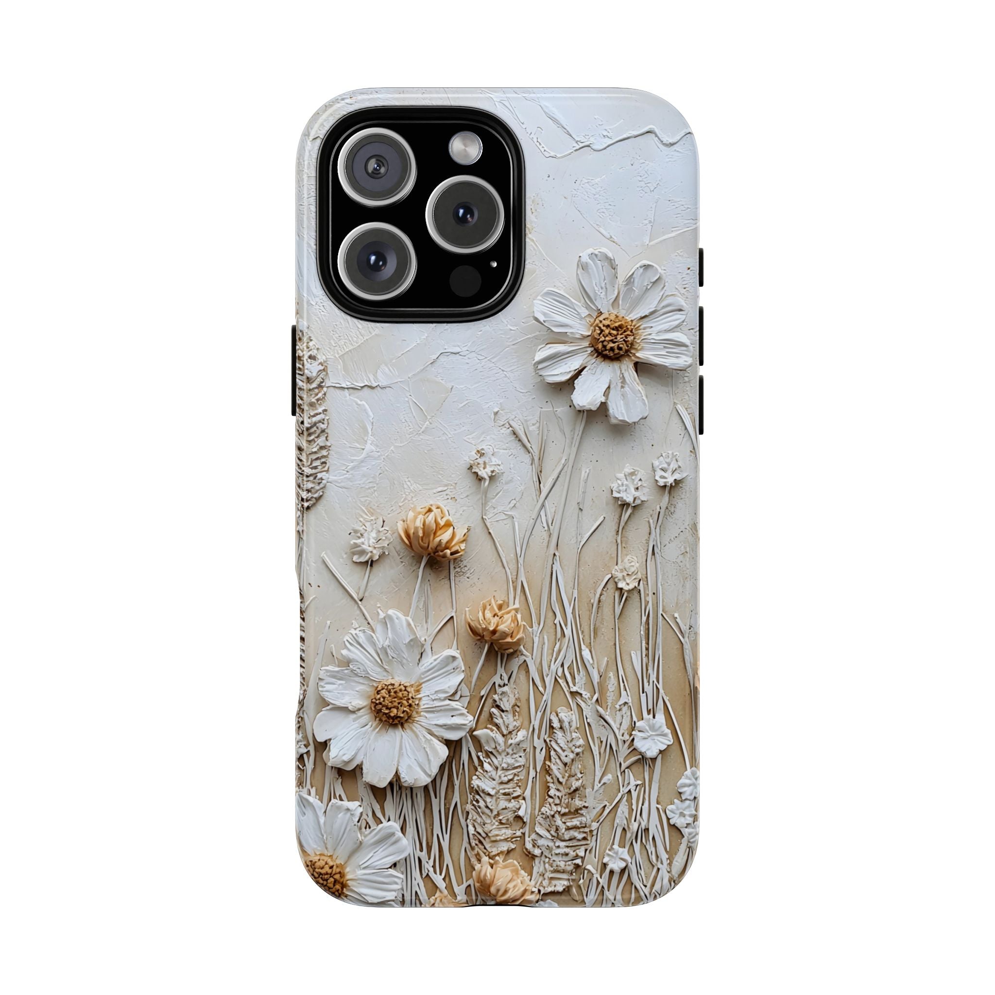 Textured Daisy Art Floral Relief iPhone Case