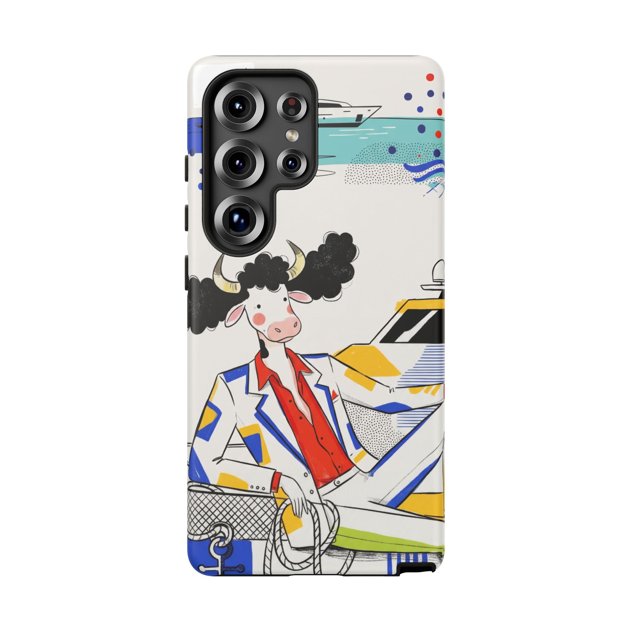 Nautical Cow Graphic Protective Samsung Galaxy Phone Case