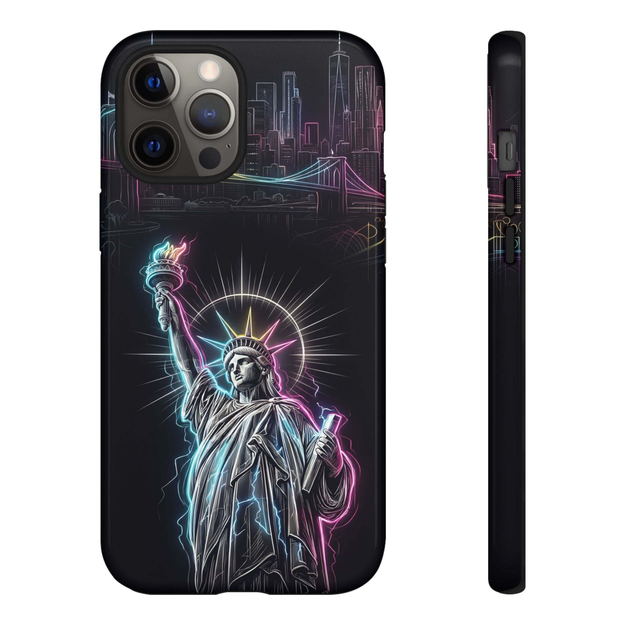 Neon Statue of Liberty Tough iPhone Case