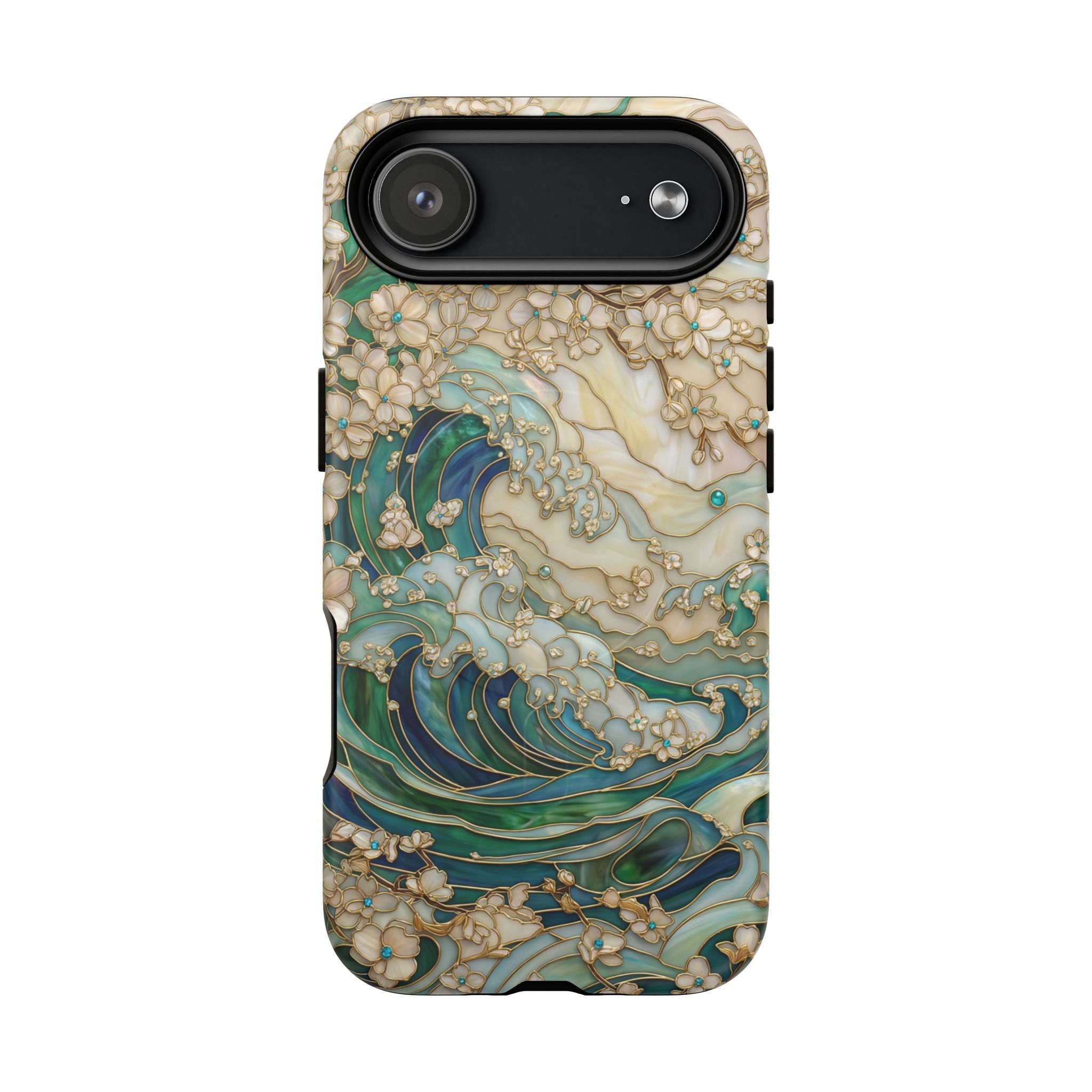 Custodia MagSafe per iPhone Ocean Wave — Custodia resistente con design artistico color acquamarina