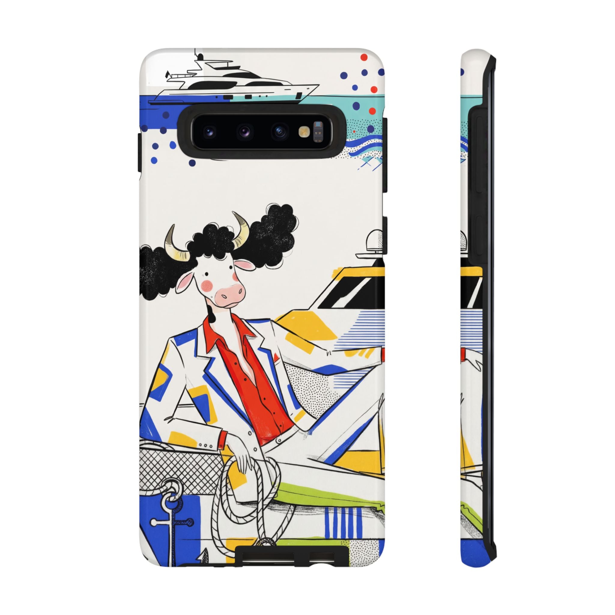 Nautical Cow Graphic Protective Samsung Galaxy Phone Case