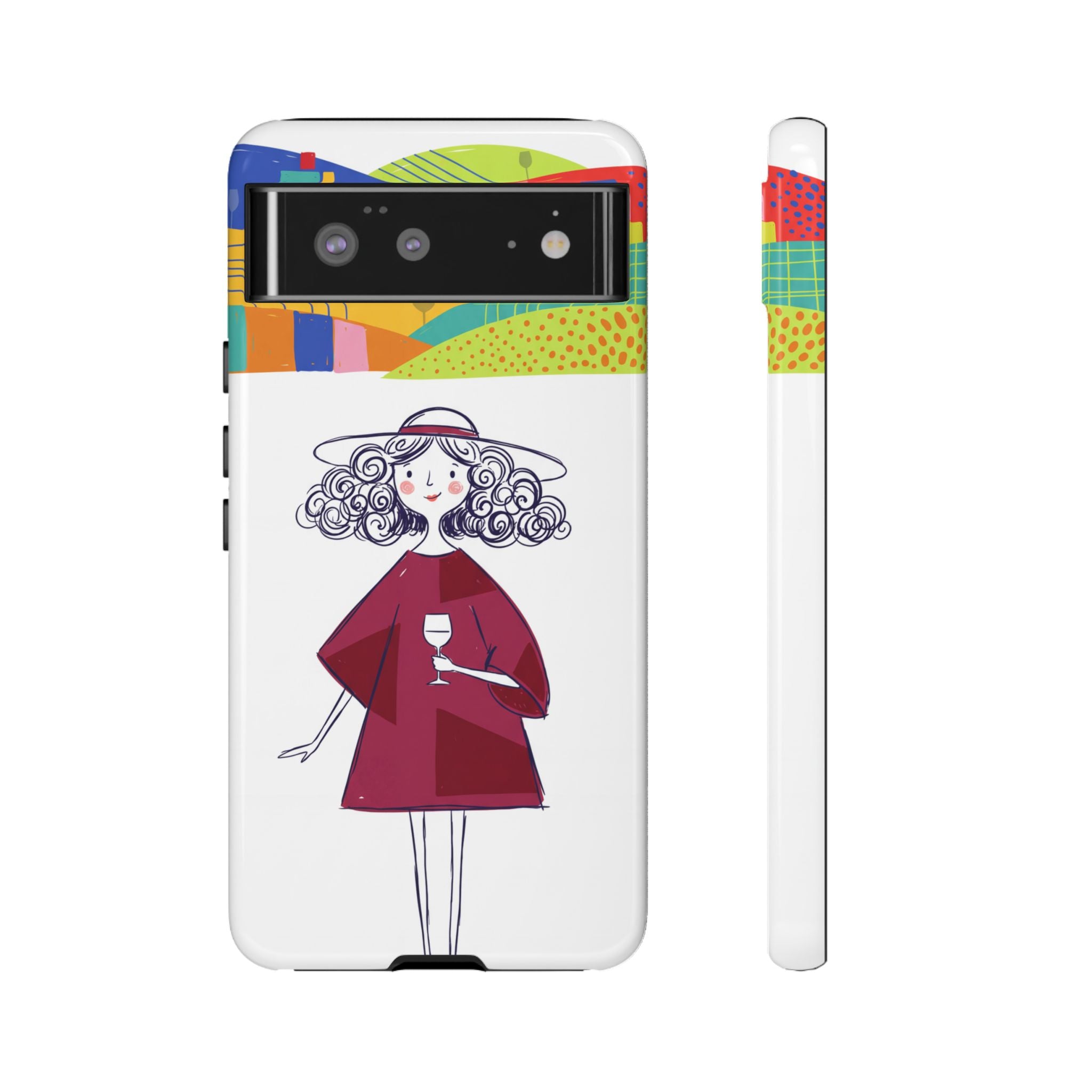 Colourful Artistic Wine Lady Google Pixel Phone Case