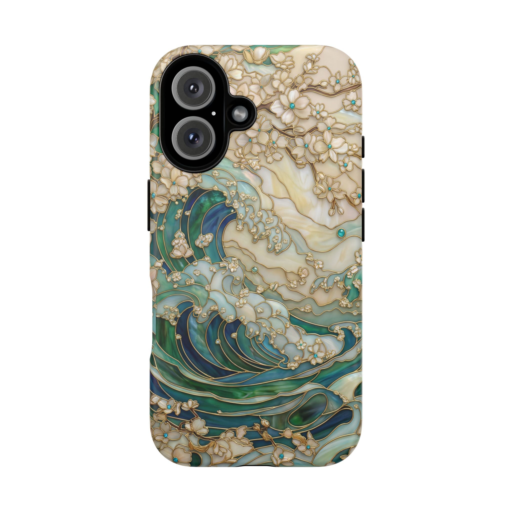 Elegant Ocean Wave Floral Art Samsung Galaxy Case