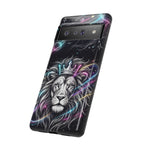 Galaxy Lion Google Pixel Phone Case | Neon Crowned Lion Protective Case