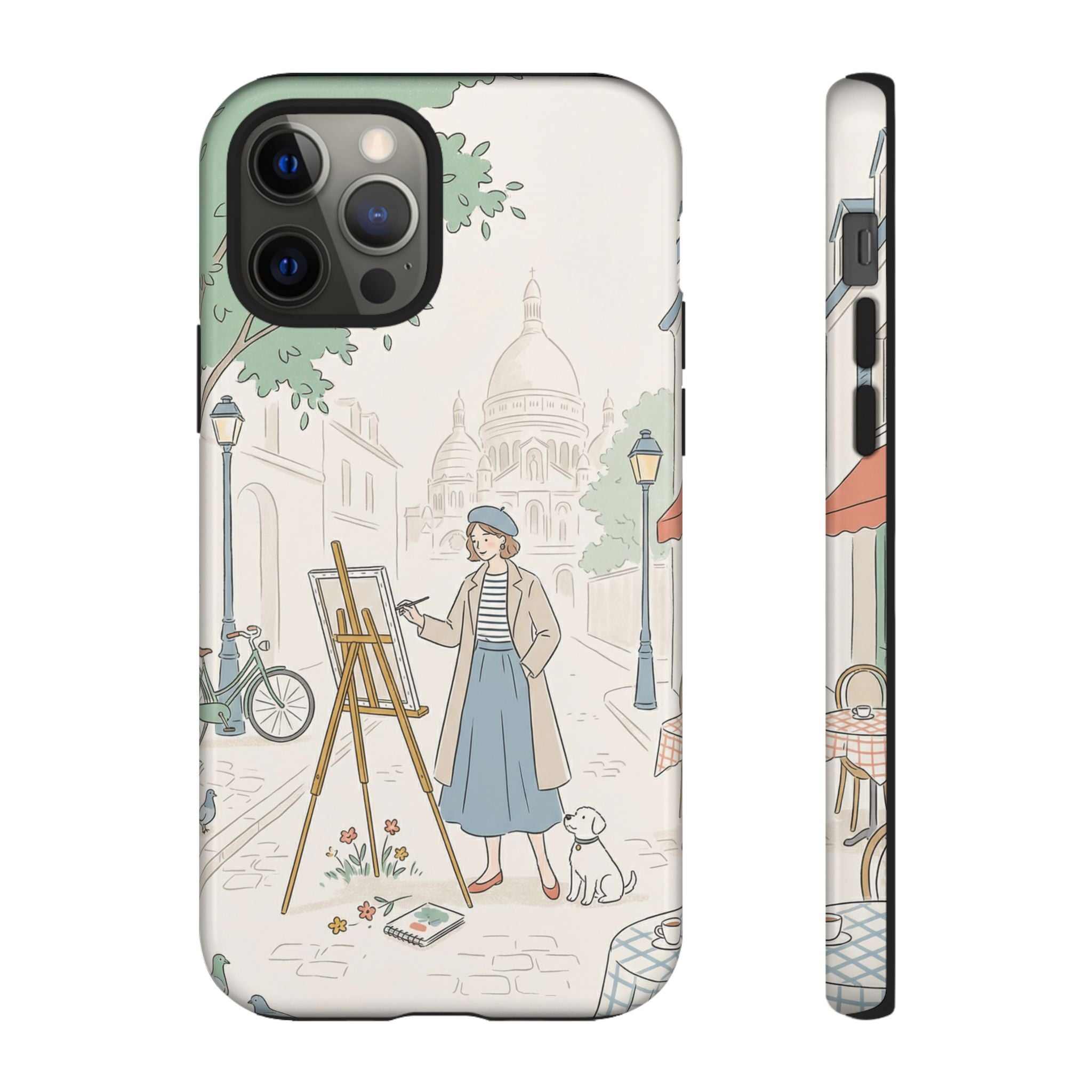 Artist in Paris iPhone Case | Vintage Painter Street Scene Protective Cover