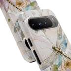 Dragonfly Lotus Google Pixel Phone Case | Stained Glass Floral iPhone Case