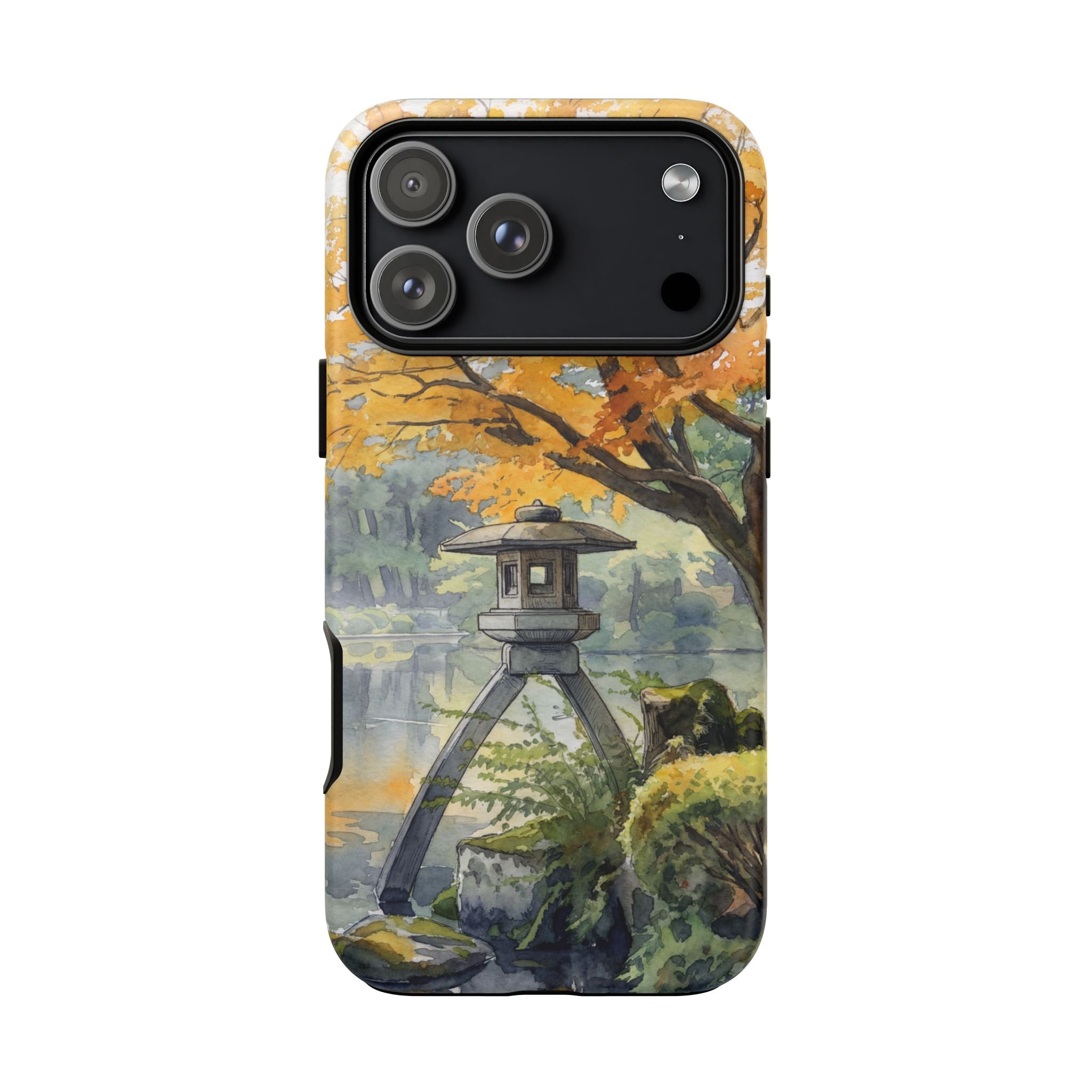 Autumn Japanese Garden iPhone Case | Scenic Lantern Fall