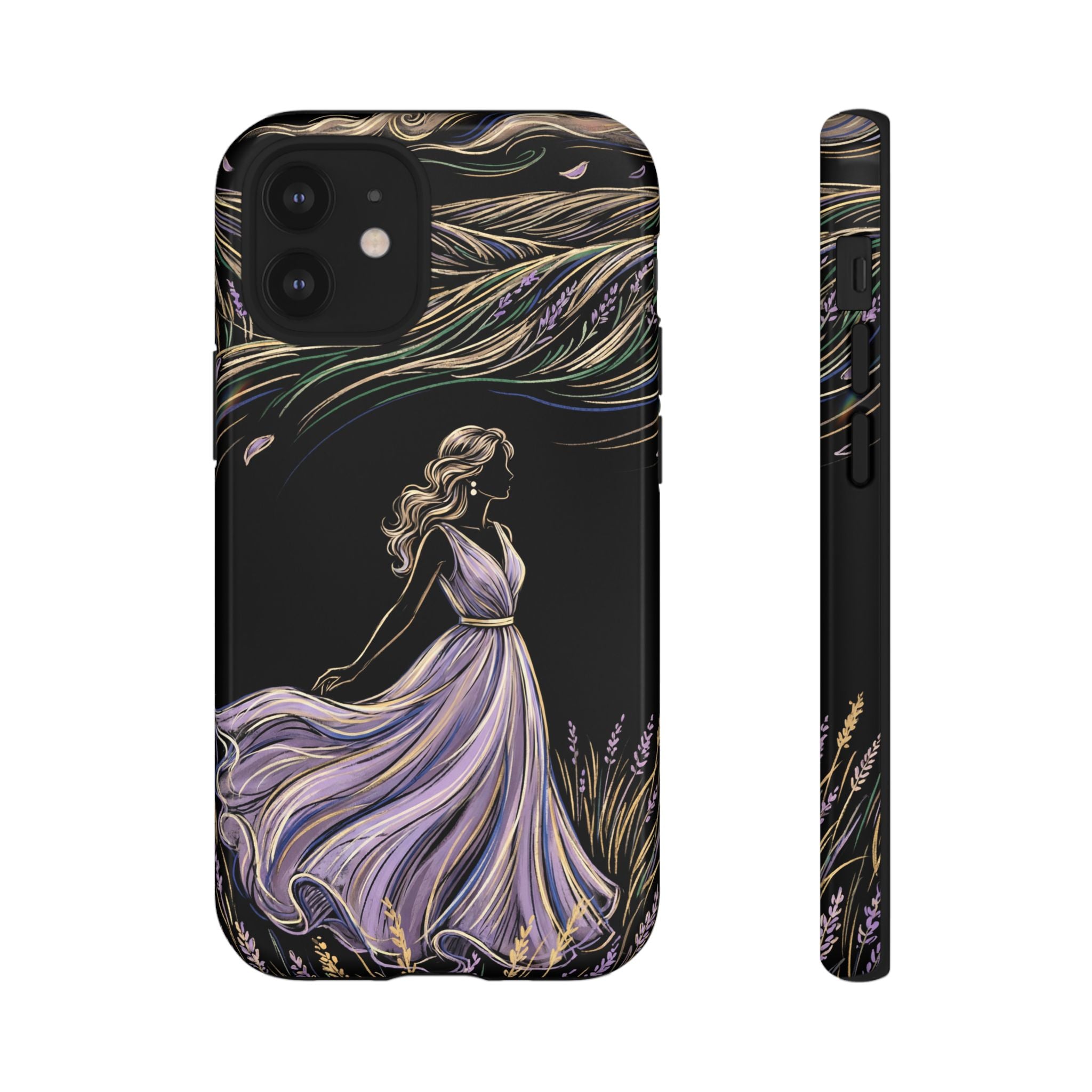 Lavender Breeze iPhone Case | Elegant Dancing Woman Floral Protection