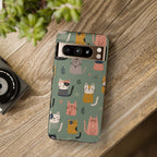 Cute Cat Google Pixel Phone Case | Whimsical Cat Pattern Cover
