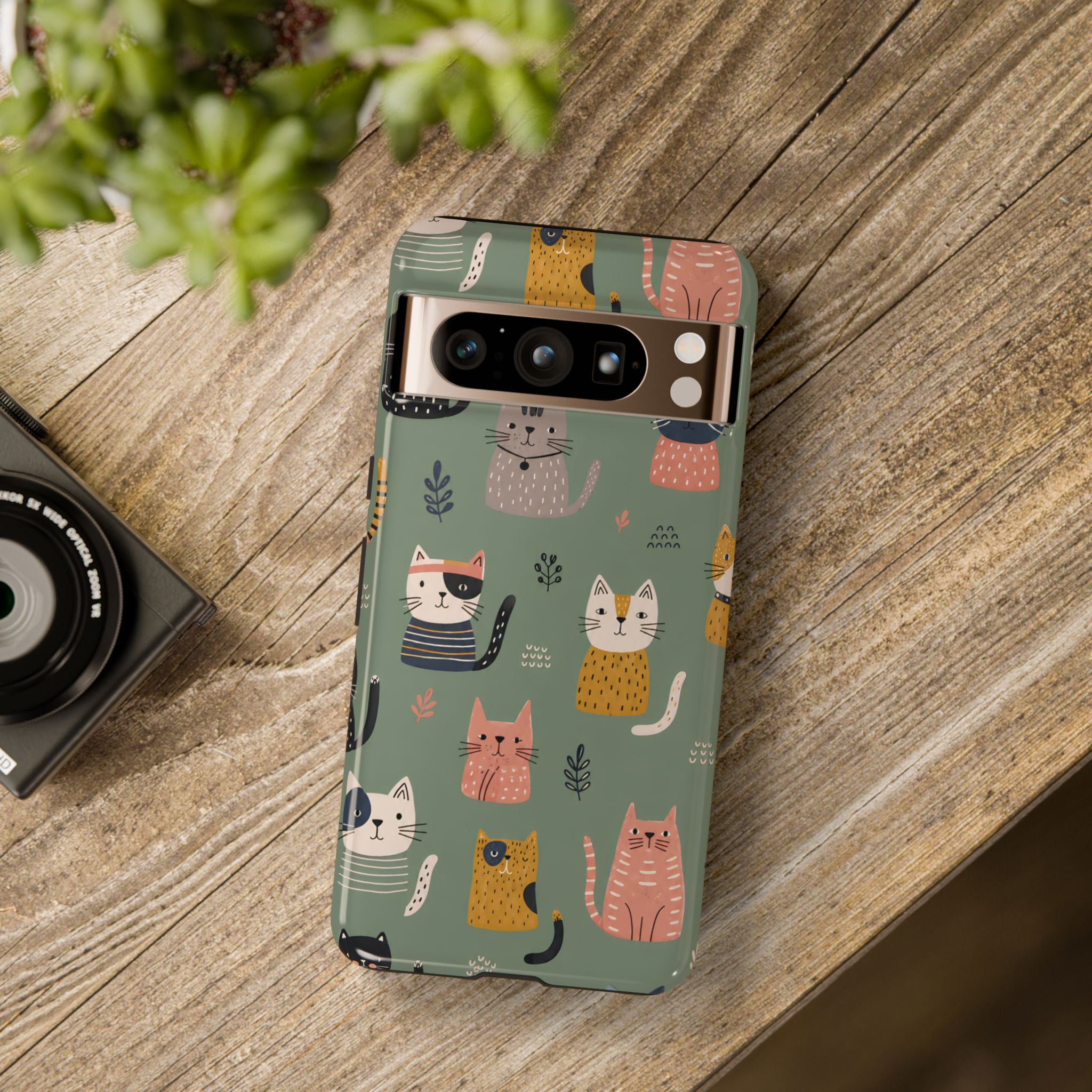 Cute Cat Google Pixel Phone Case | Whimsical Cat Pattern Cover