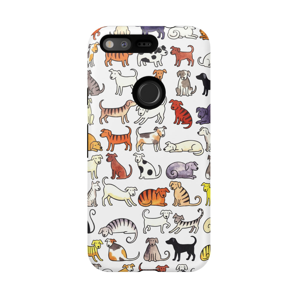 Dog Pattern Google Pixel Case | Cute Colourful Dogs