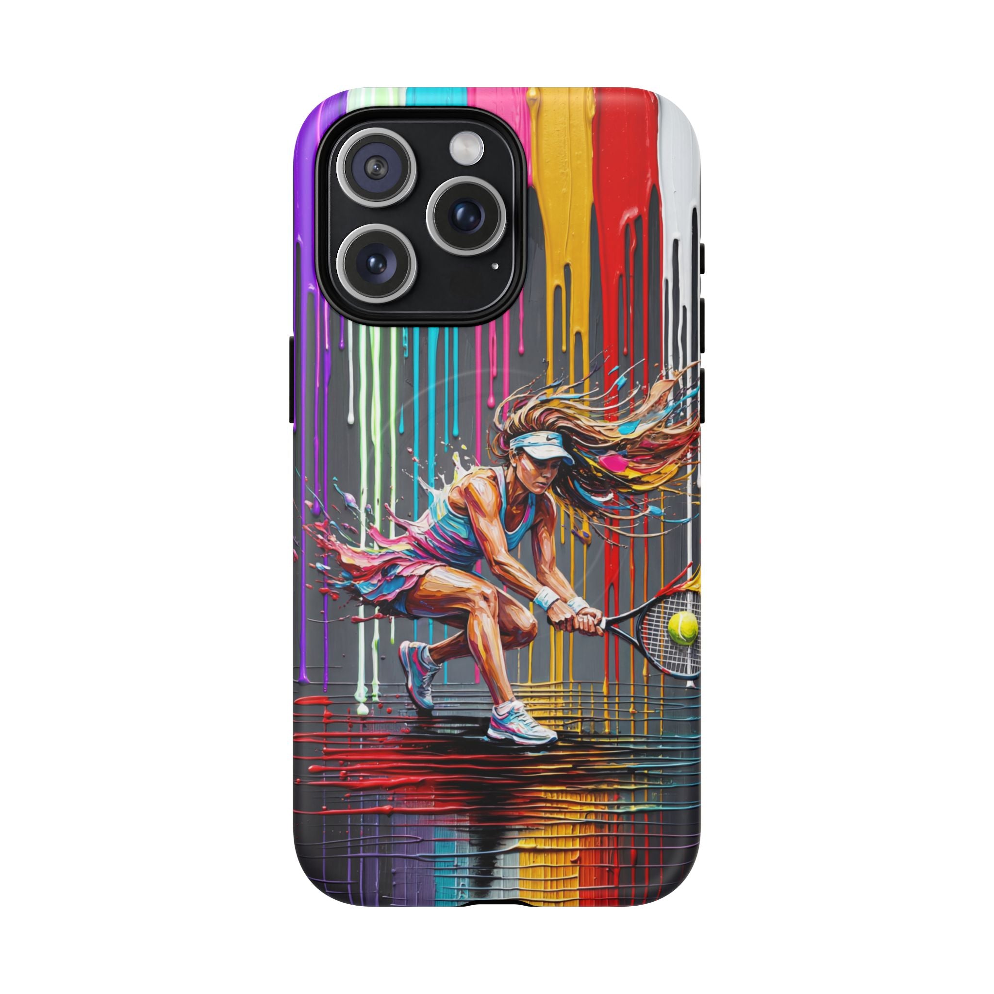 Colour Splash Tennis MagSafe iPhone Case | Vibrant Female Player Art