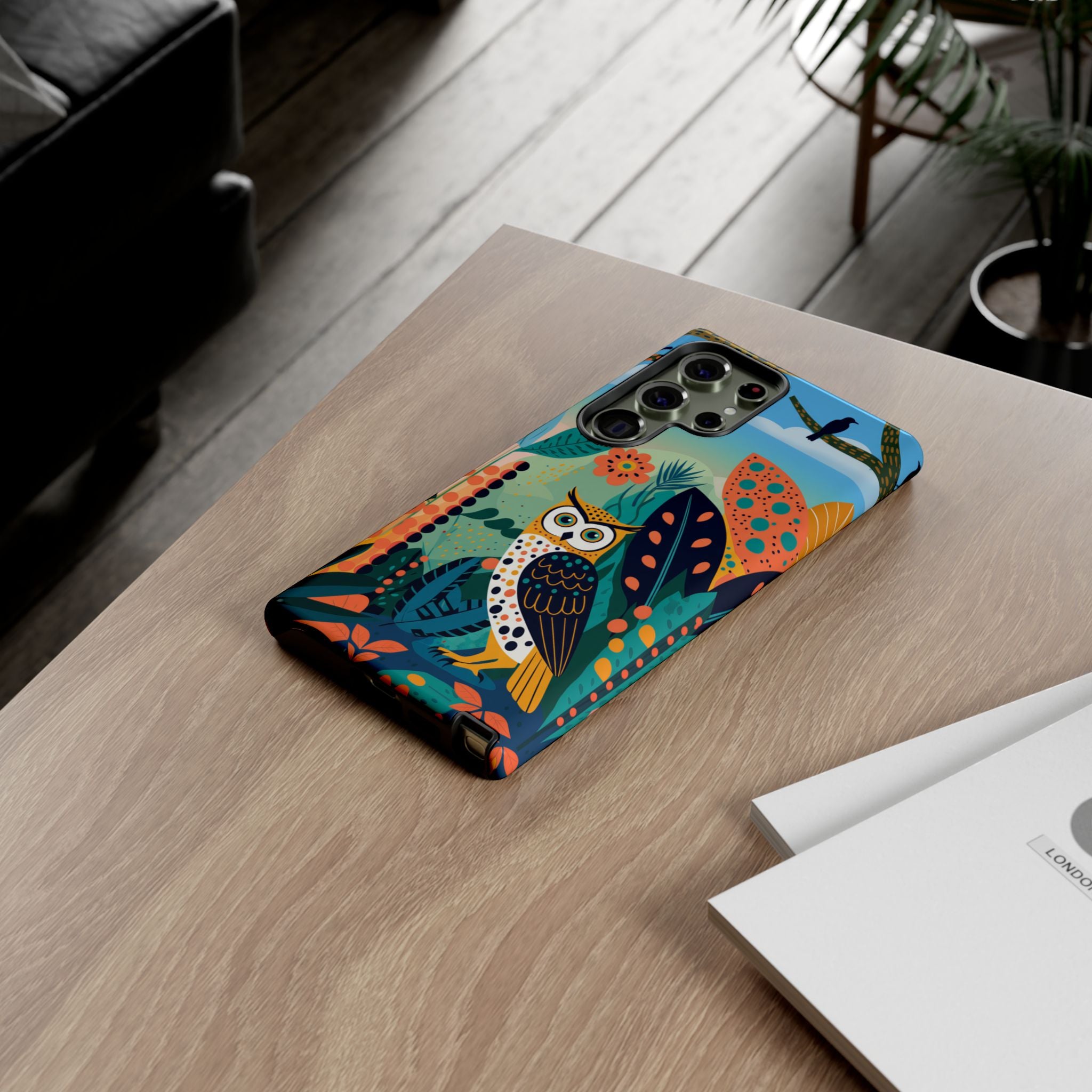 Botanical Forest Colourful Owl Samsung Galaxy Phone Case