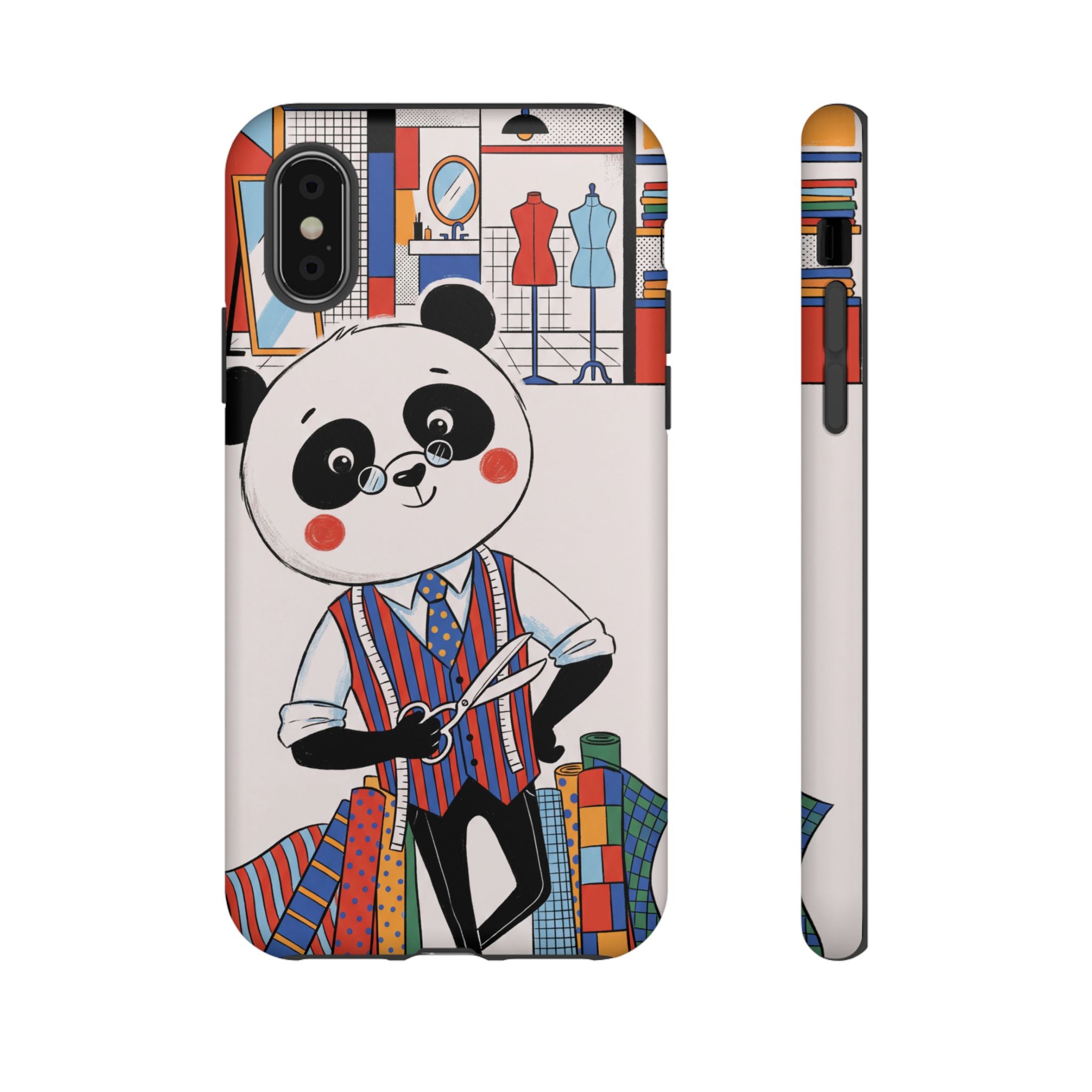 Panda Tailor iPhone Case | Cute Seamstress Cartoon