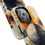 Sunflower Moon Art iPhone Case | Floral Celestial