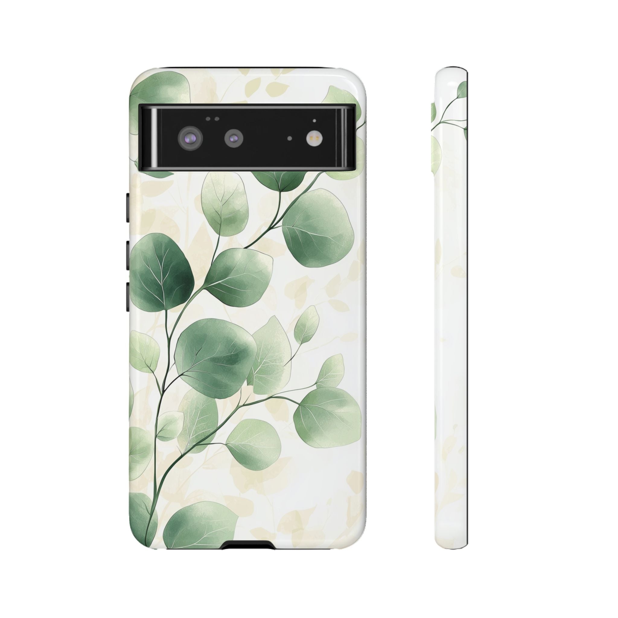 Botanical Eucalyptus Tough Google Pixel Phone Case | Green Watercolour Leaf