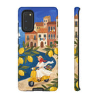 Lemon Coast Scooter Samsung Galaxy Phone Case | Mediterranean Vespa Travel Designn