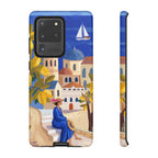 Custodia per telefono Samsung Galaxy Villaggio Mediterraneo | Design con Barca a Vela Panoramica e Limoneto