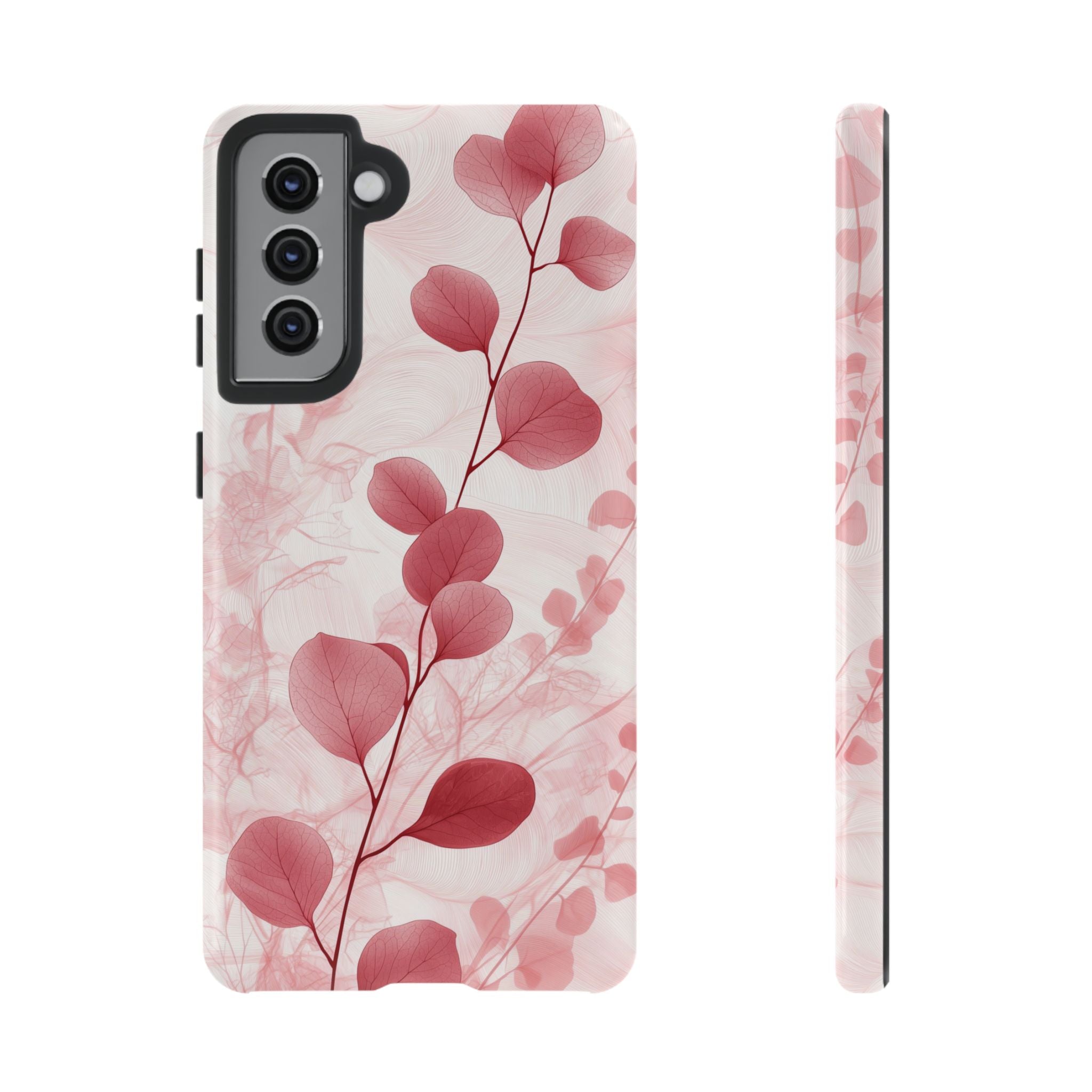 Pink Botanical Floral Eucalyptus Samsung Galaxy Phone Case