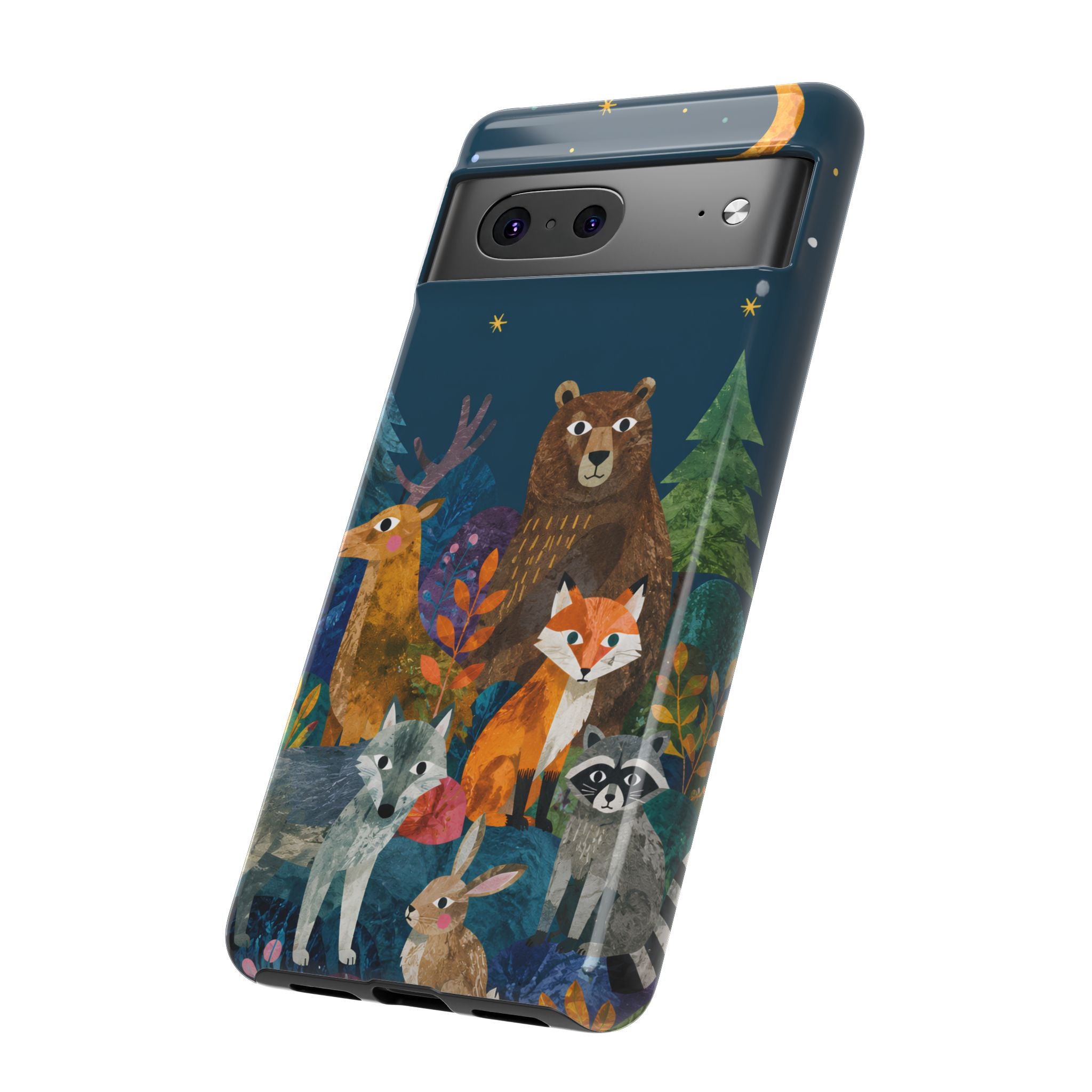Forest Friends Google Pixel Phone Case | Nighttime Woodland Animals Design