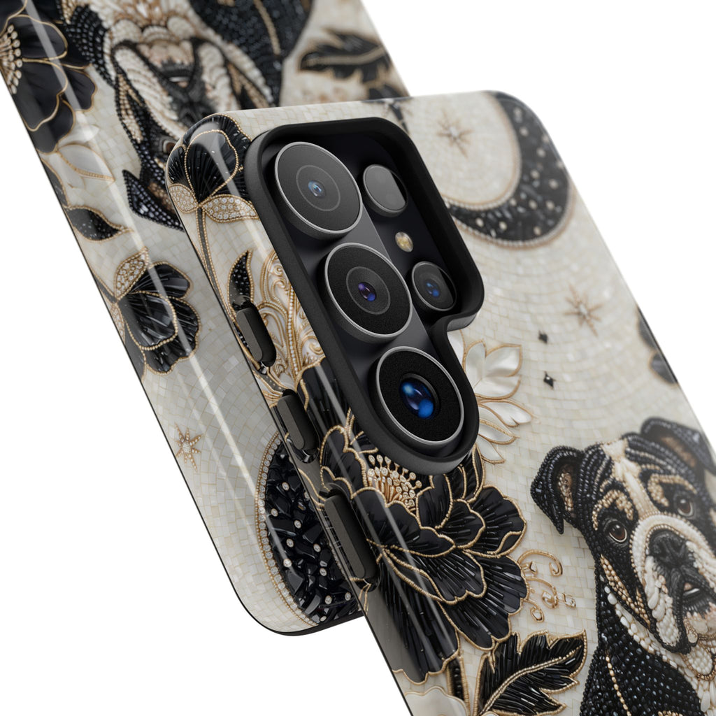 Bulldog Floral Samsung Galaxy Phone Case — Moon & Peony Protective Case