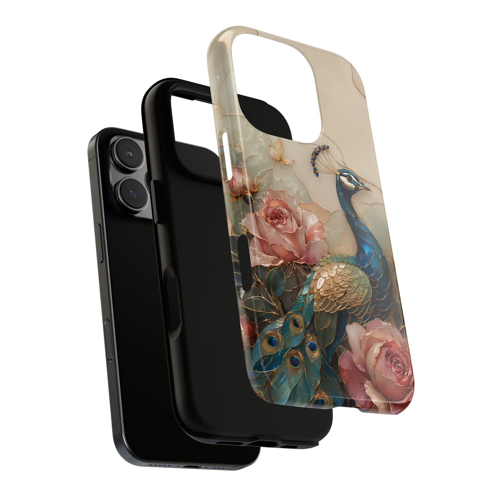 Peacock & Rose iPhone Case | Vintage Floral iPhone Case