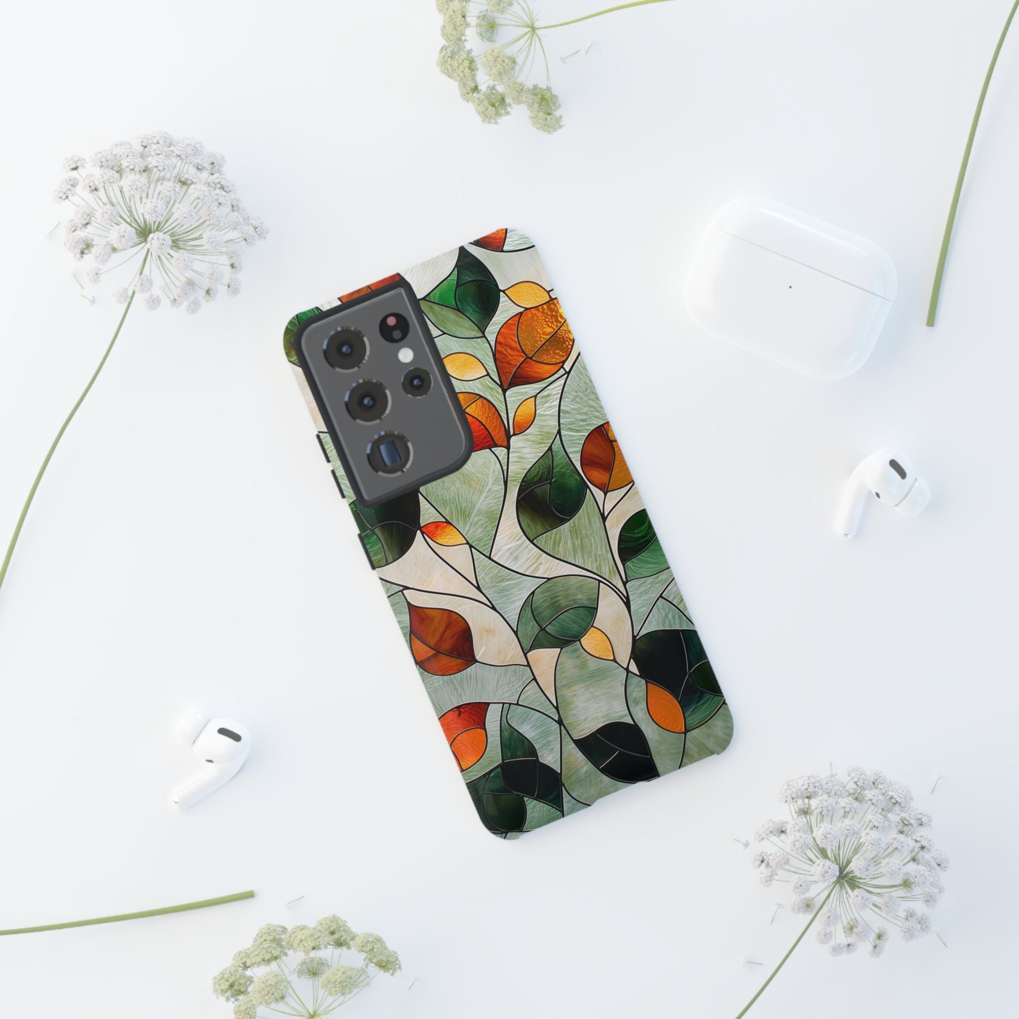 Autumn Stained Glass Leaf Samsung Galaxy Case