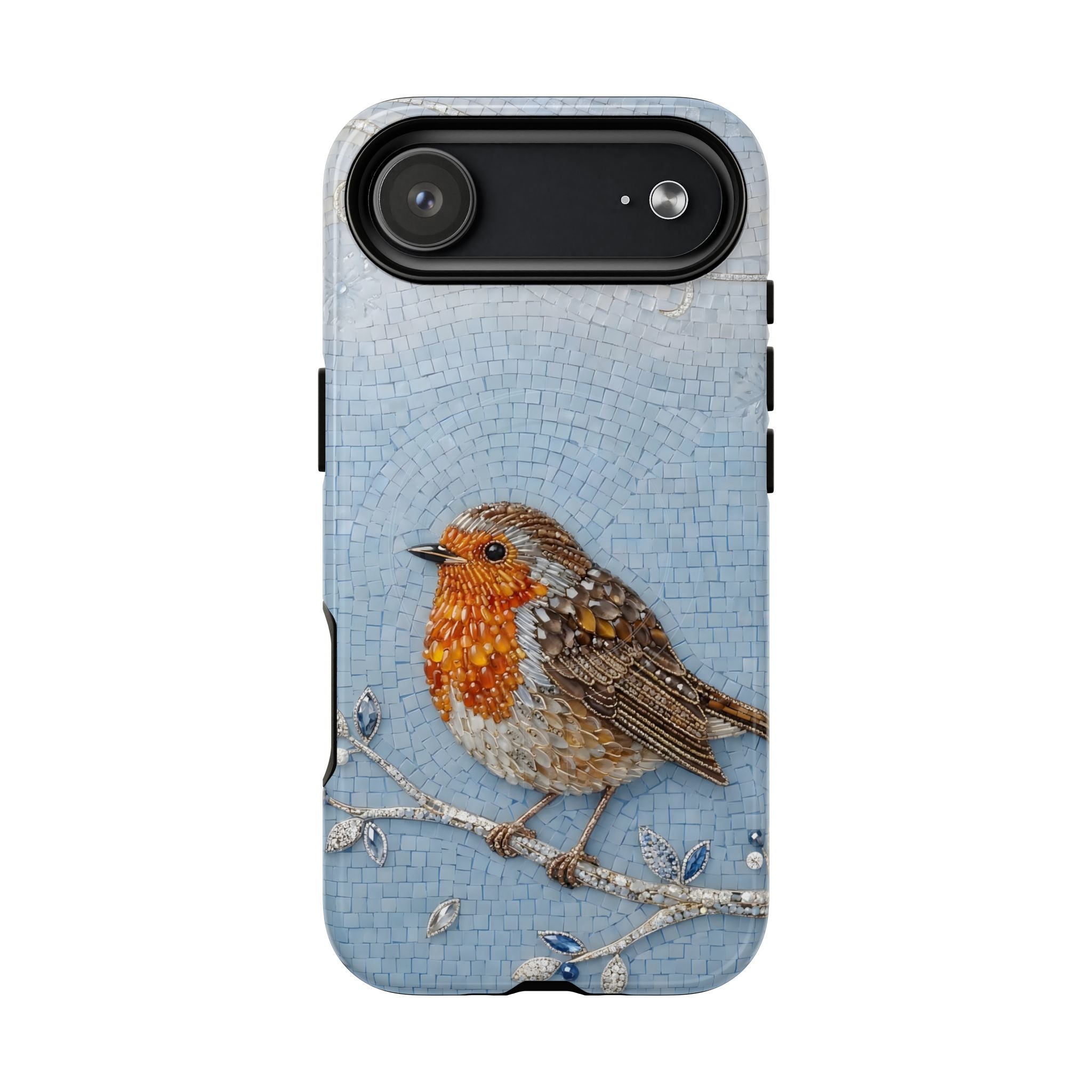 Robin Winter MagSafe iPhone Case — Protective Floral Bird Design