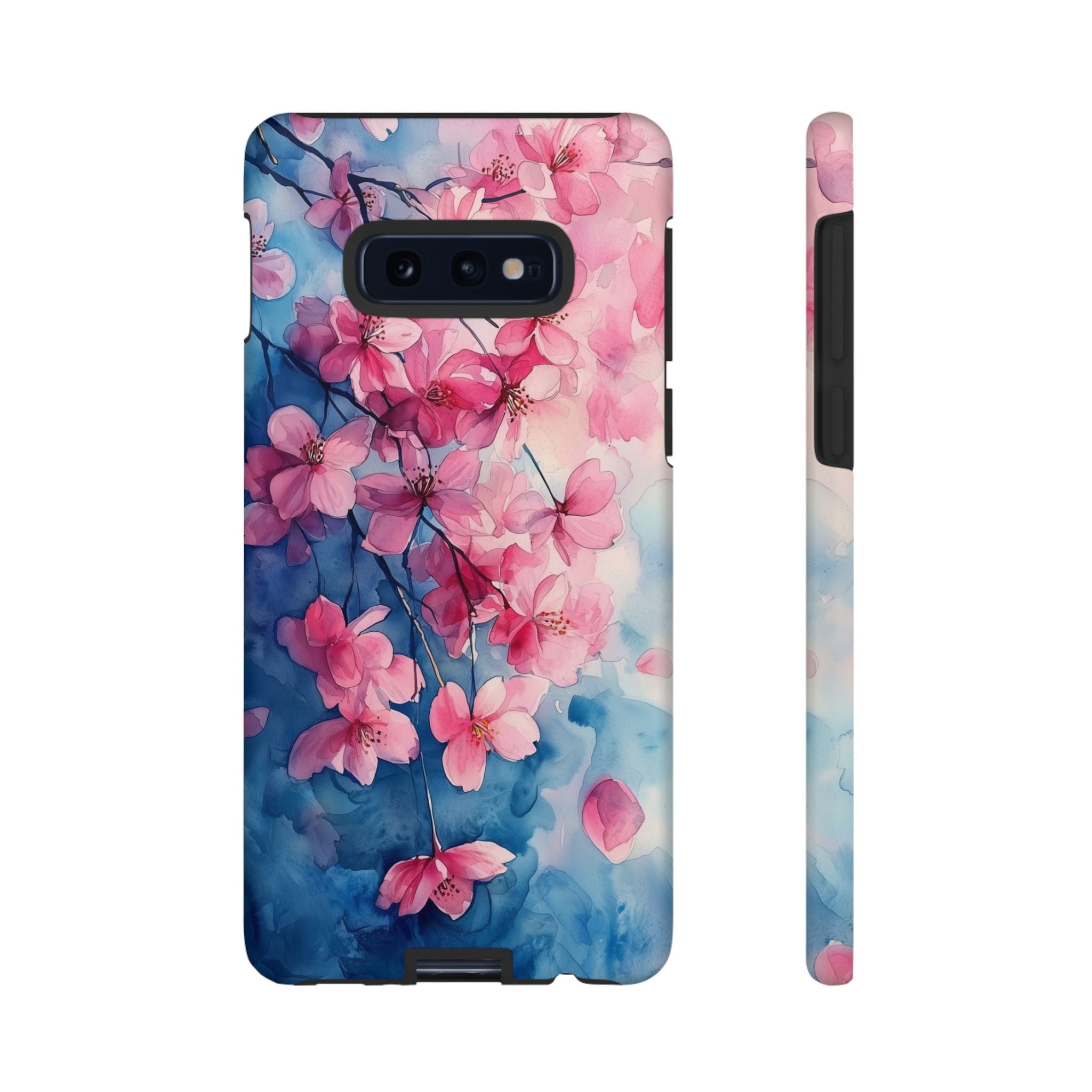 Floral Cherry Blossom Samsung Galaxy Case | Pink Blue Watercolour