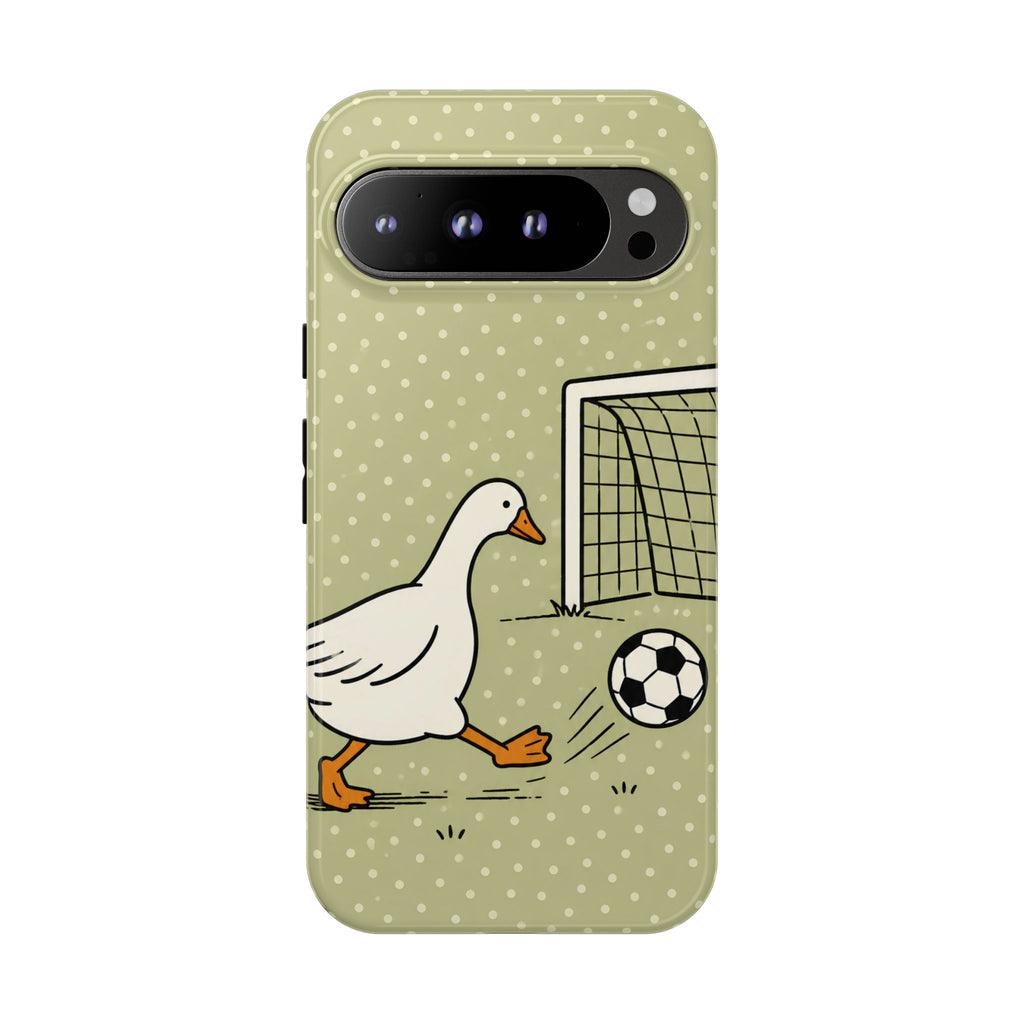 Funny Goose Soccer Google Pixel Phone Case | Cute Sports Bird Cover