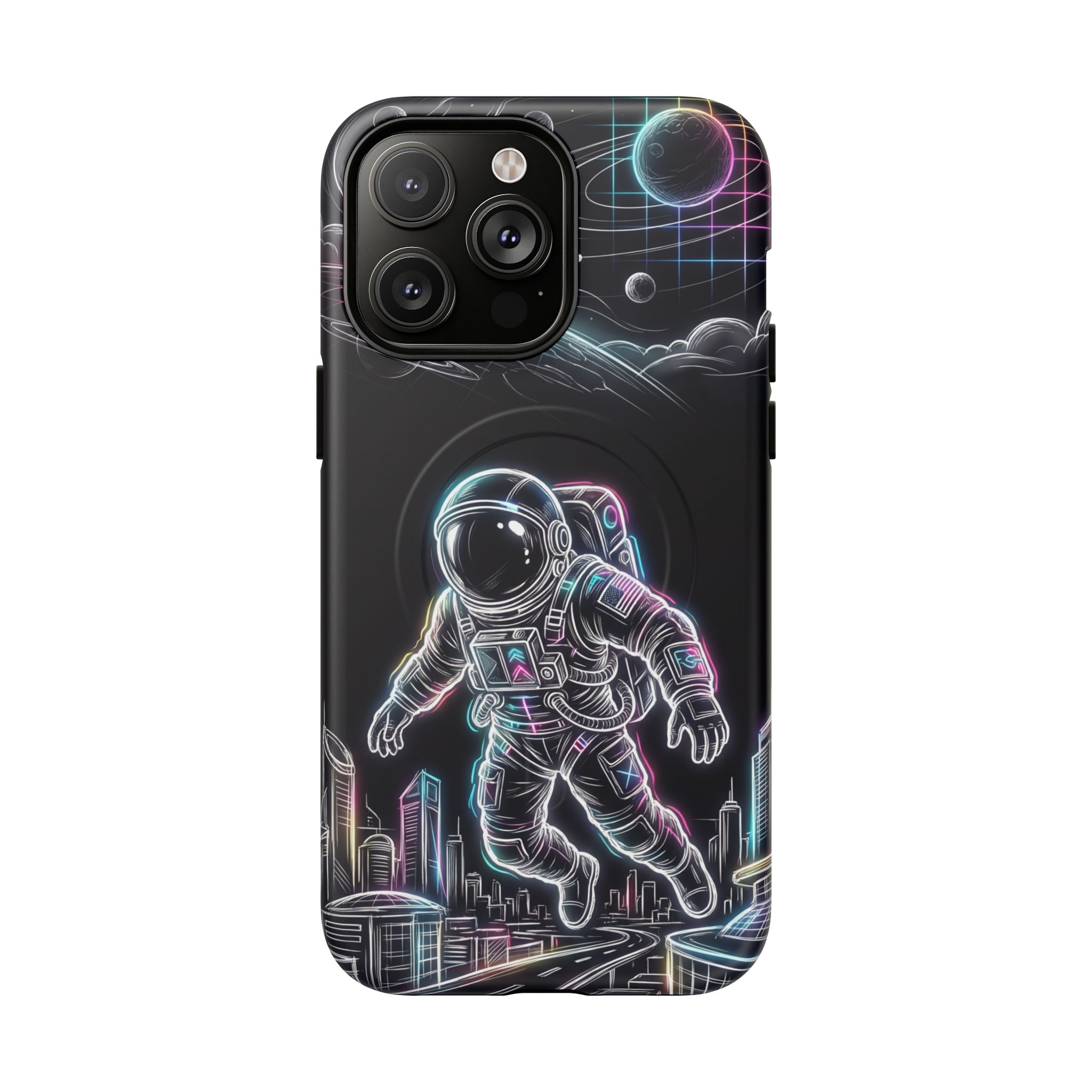 Space Explorer Astronaut NeonMagSafe iPhone Case
