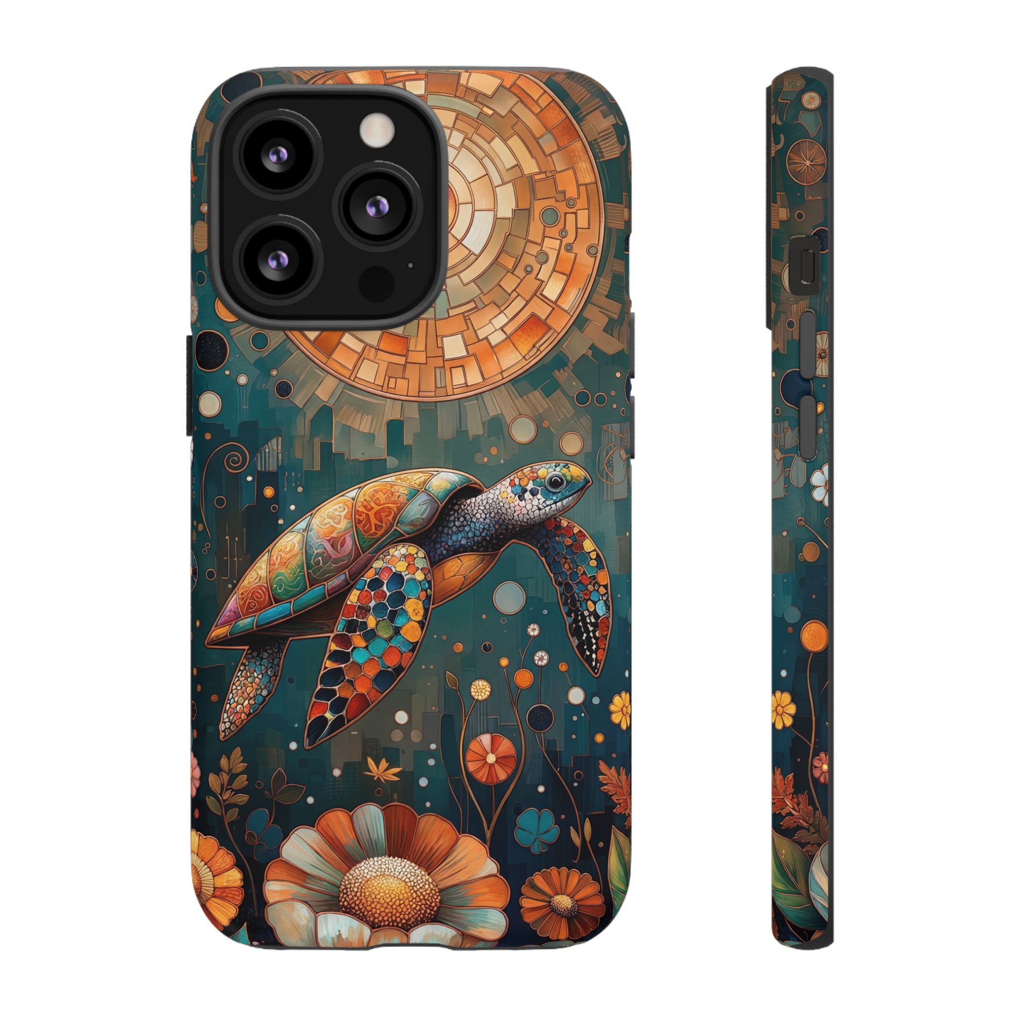 Sea Turtle Mosaic iPhone Case | Artistic Ocean Nature Protective Cover