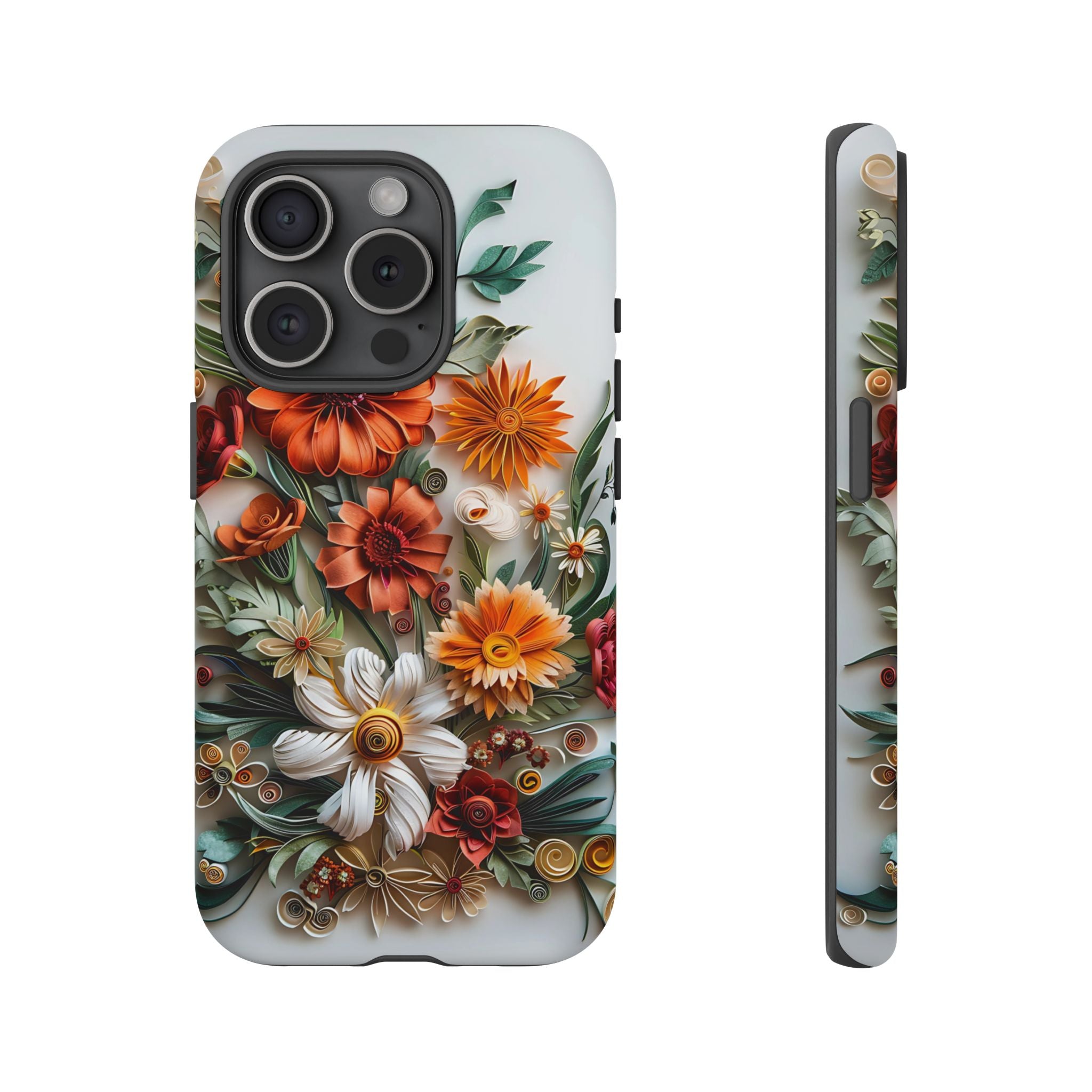 Floral Quilling Tough iPhone Case — Orange Daisy