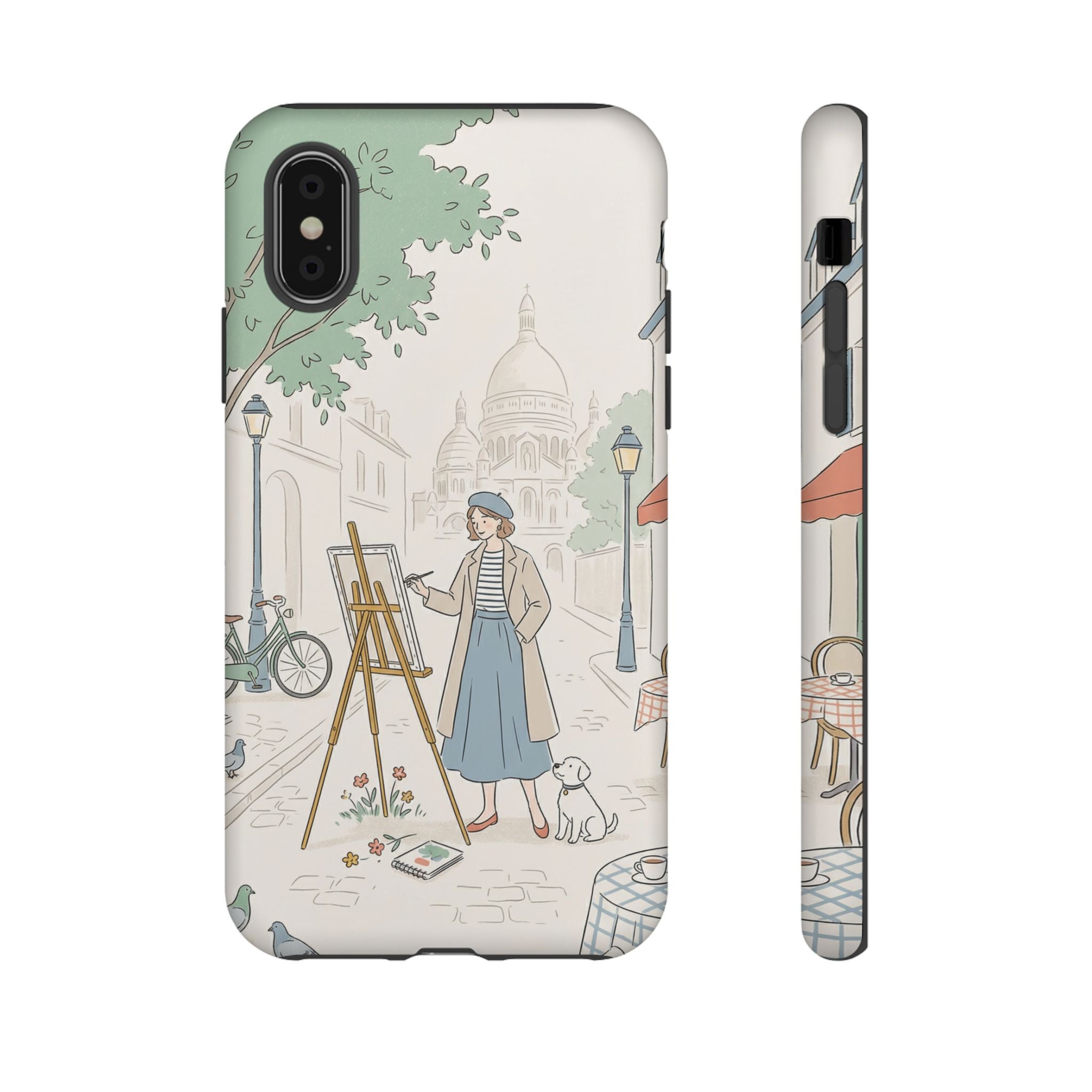Artist in Paris iPhone Case | Vintage Painter Street Scene Protective Cover