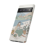 Scenic Picnic Google Pixel Phone Case | Vintage Bicycle & Mountain Illustration