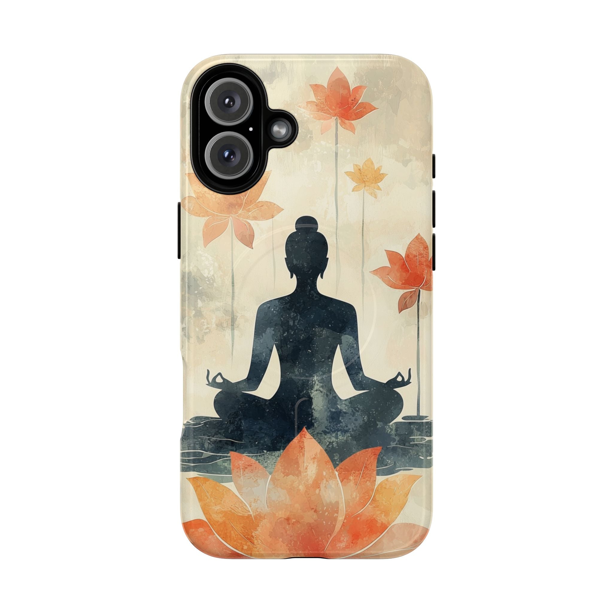 Custodia MagSafe per iPhone Yoga Lotus | Silhouette meditativa