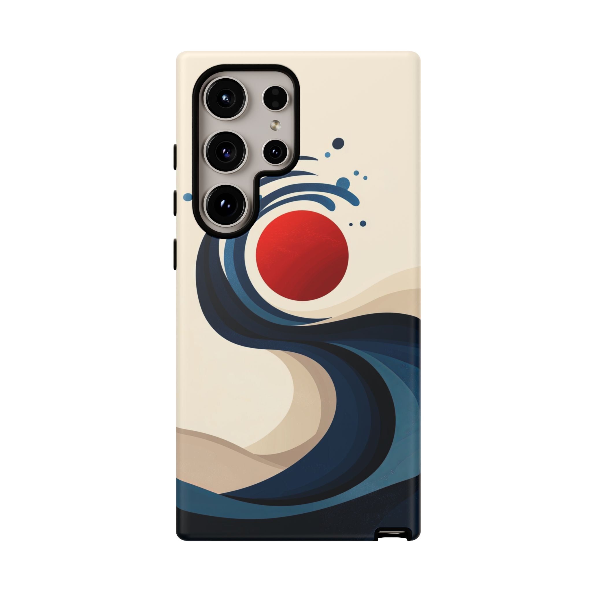 Abstract Wave Samsung Galaxy Case | Red Sun Ocean Art