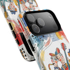 Musical Trio Illustrated MagSafe iPhone Case | Colorful Jazz Band Art Phone Cover