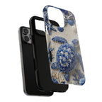 Sea Turtle Blue Ceramic Pattern MagSafe iPhone Case