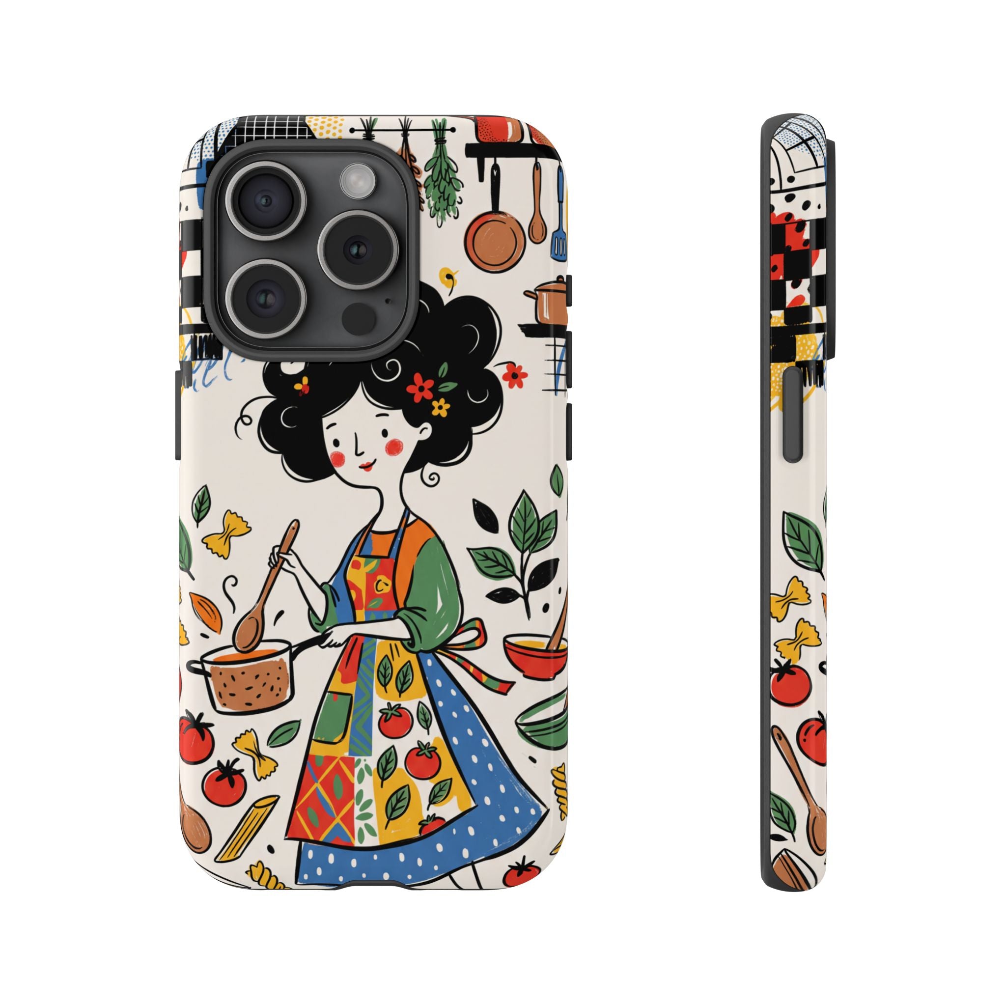 Whimsical Chef Kitchen Illustration iPhone Case