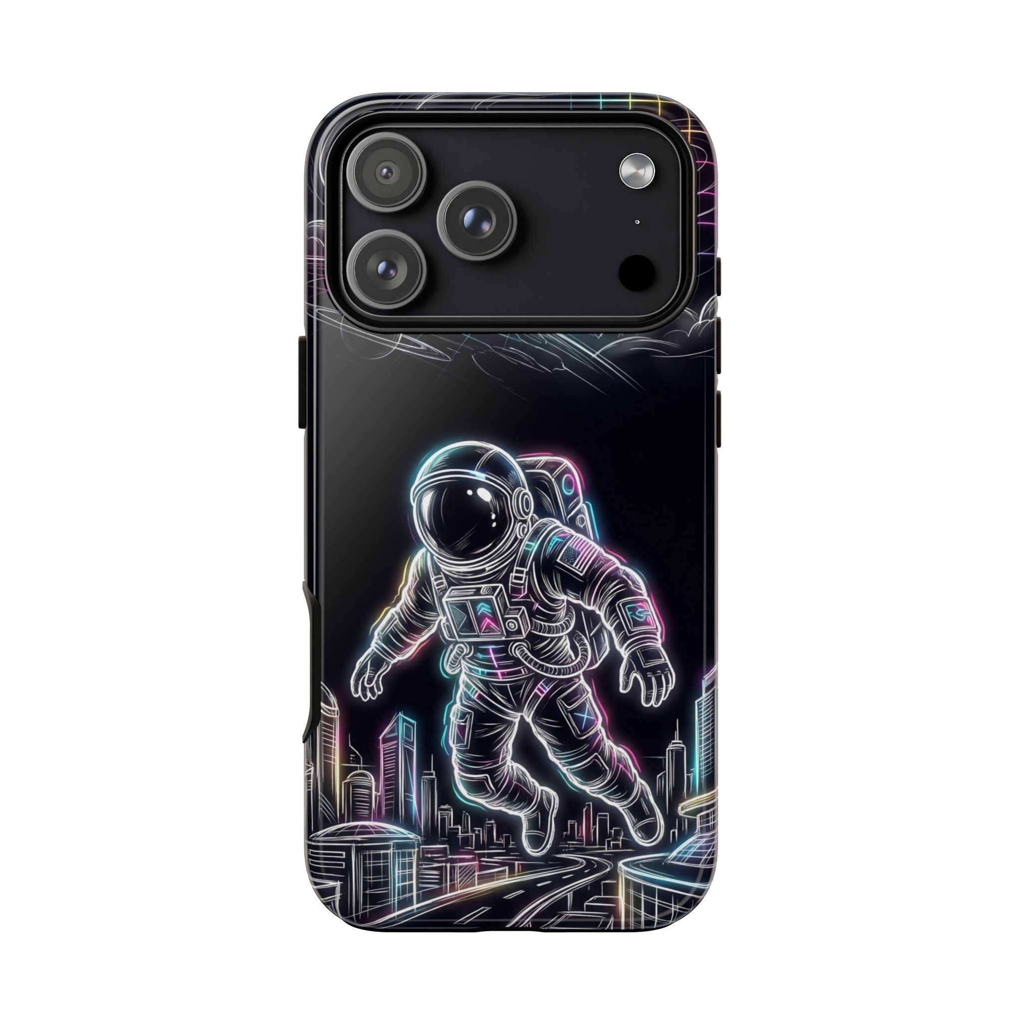 Space Explorer Astronaut Neon iPhone Case
