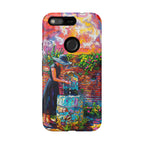 Artistic Garden Google Pixel Case | Woman at Well Colourful Impressionist Design