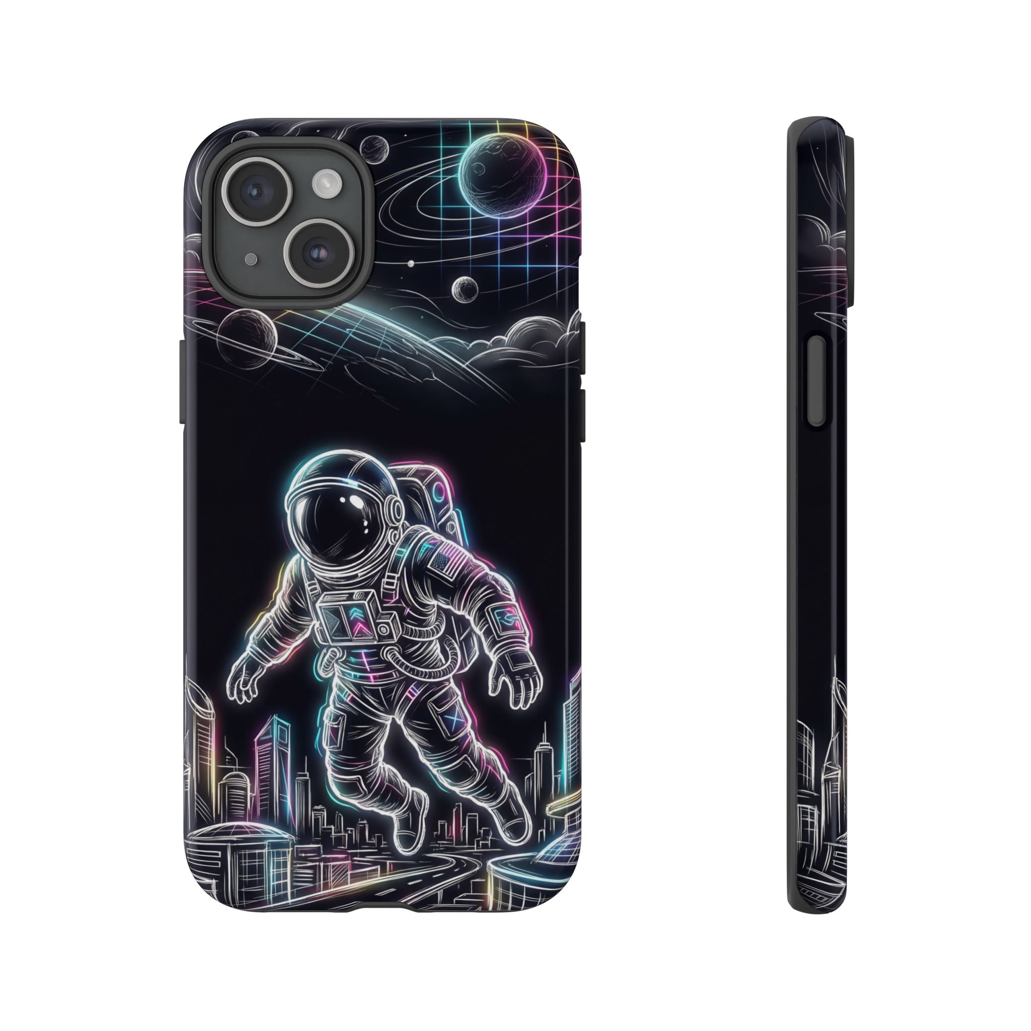 Space Explorer Astronaut Neon iPhone Case