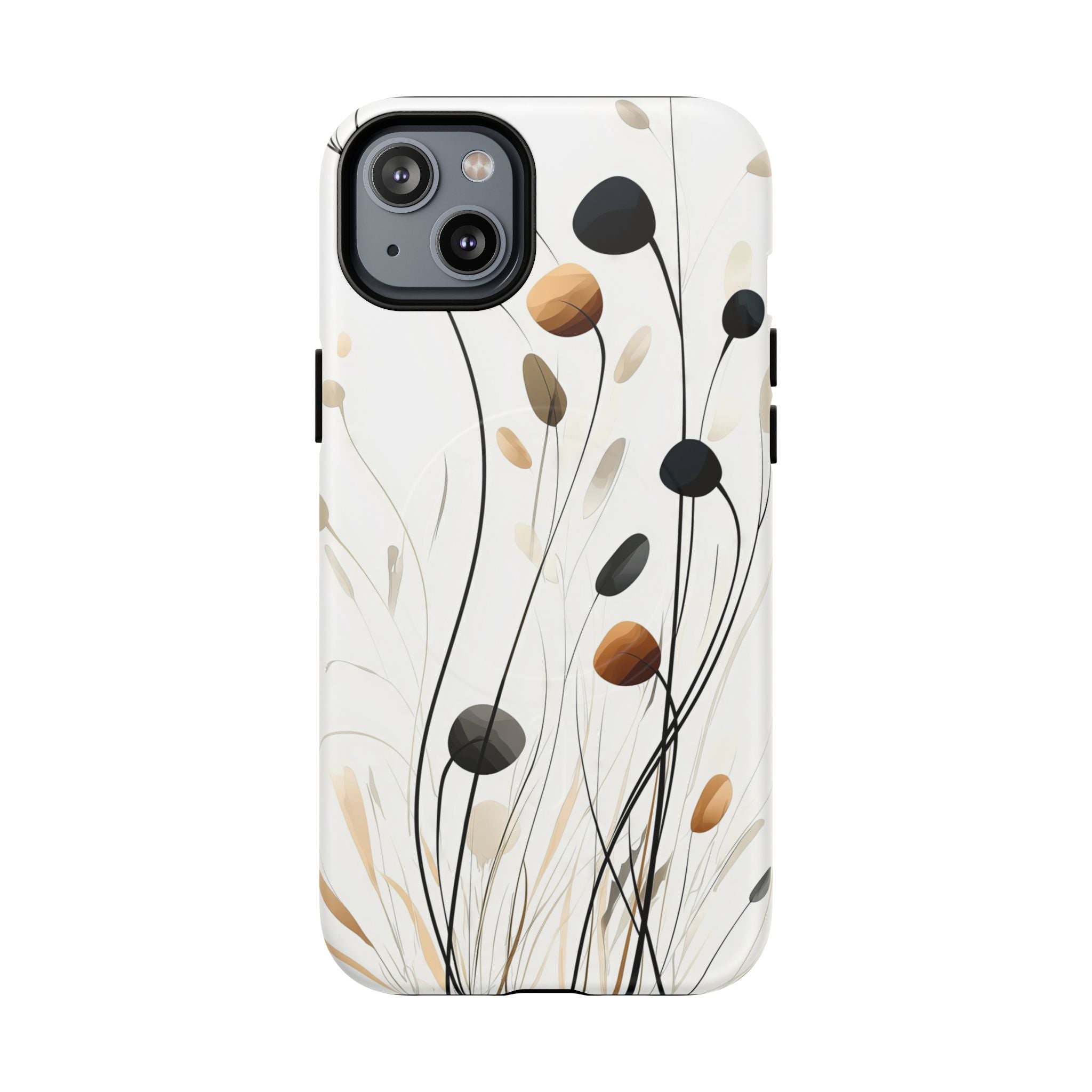 Custodia MagSafe per iPhone Floral Breeze | Design botanico neutro minimale